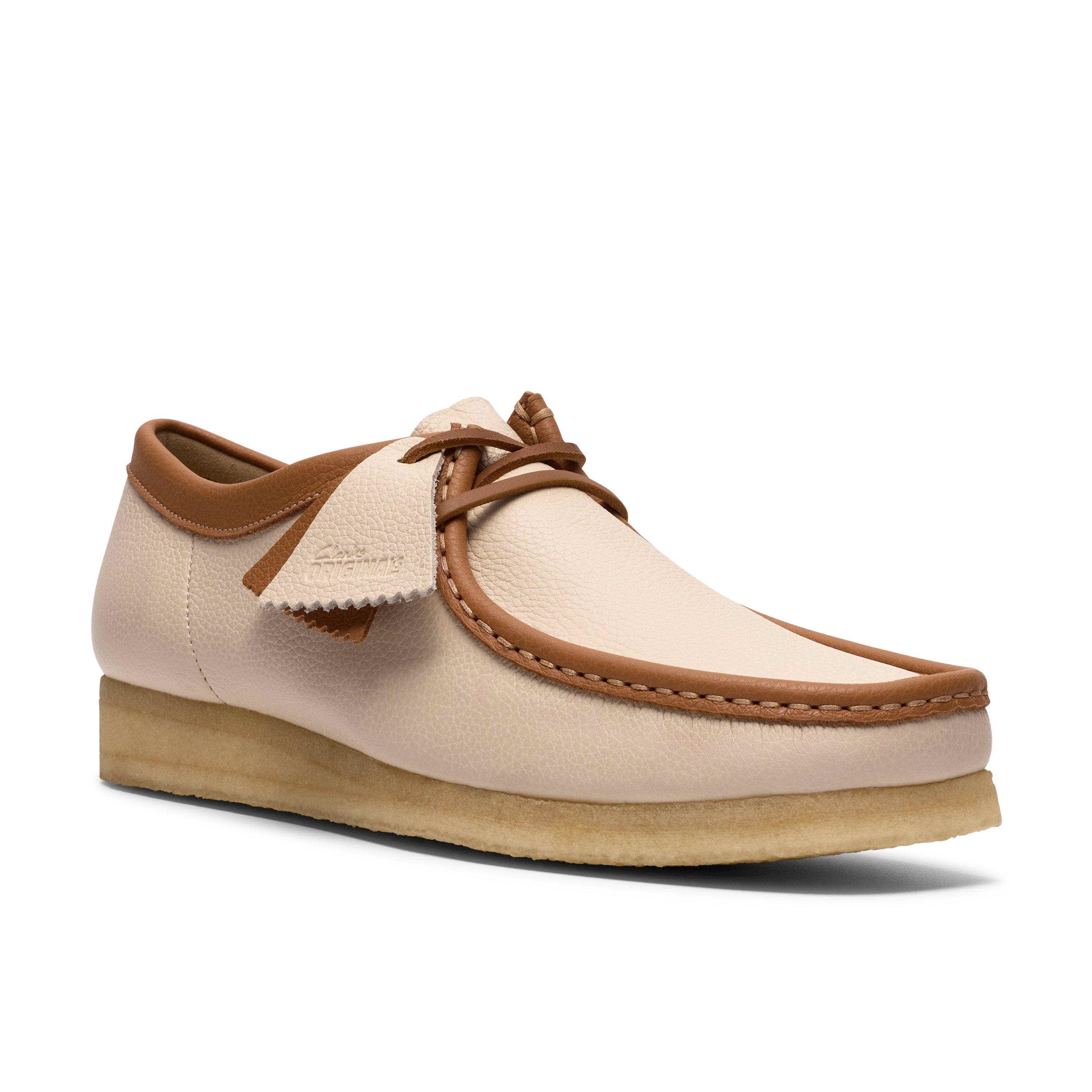 White Combi - Clarks Originals - Men's Wallabee RB Moc Toe Formal Shoes - 7