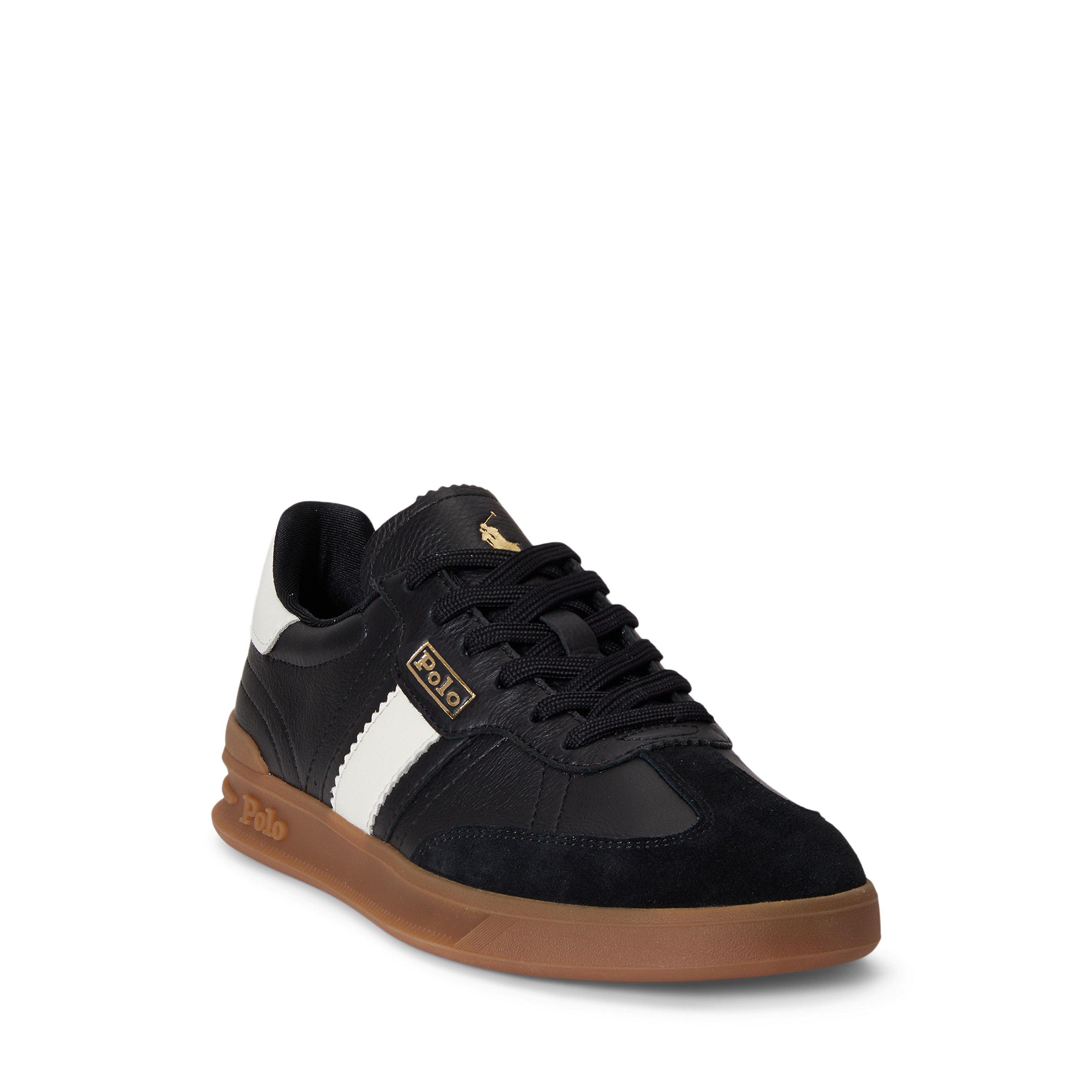 Black - Polo Ralph Lauren - Women's Leather Court Trainers - 2