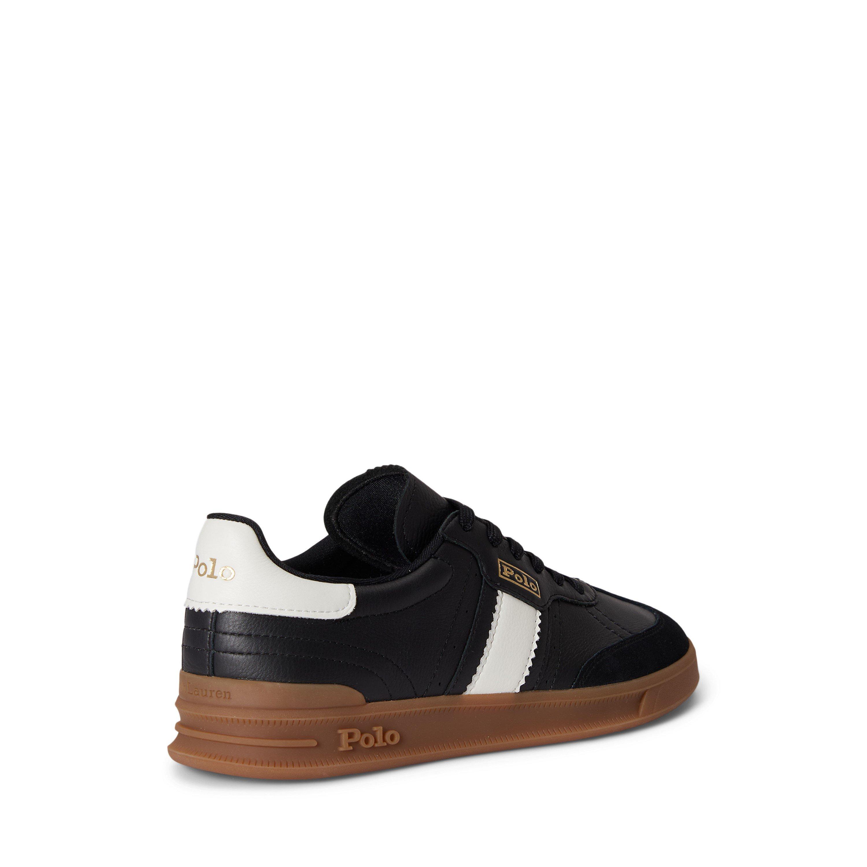 Black - Polo Ralph Lauren - Women's Leather Court Trainers - 3