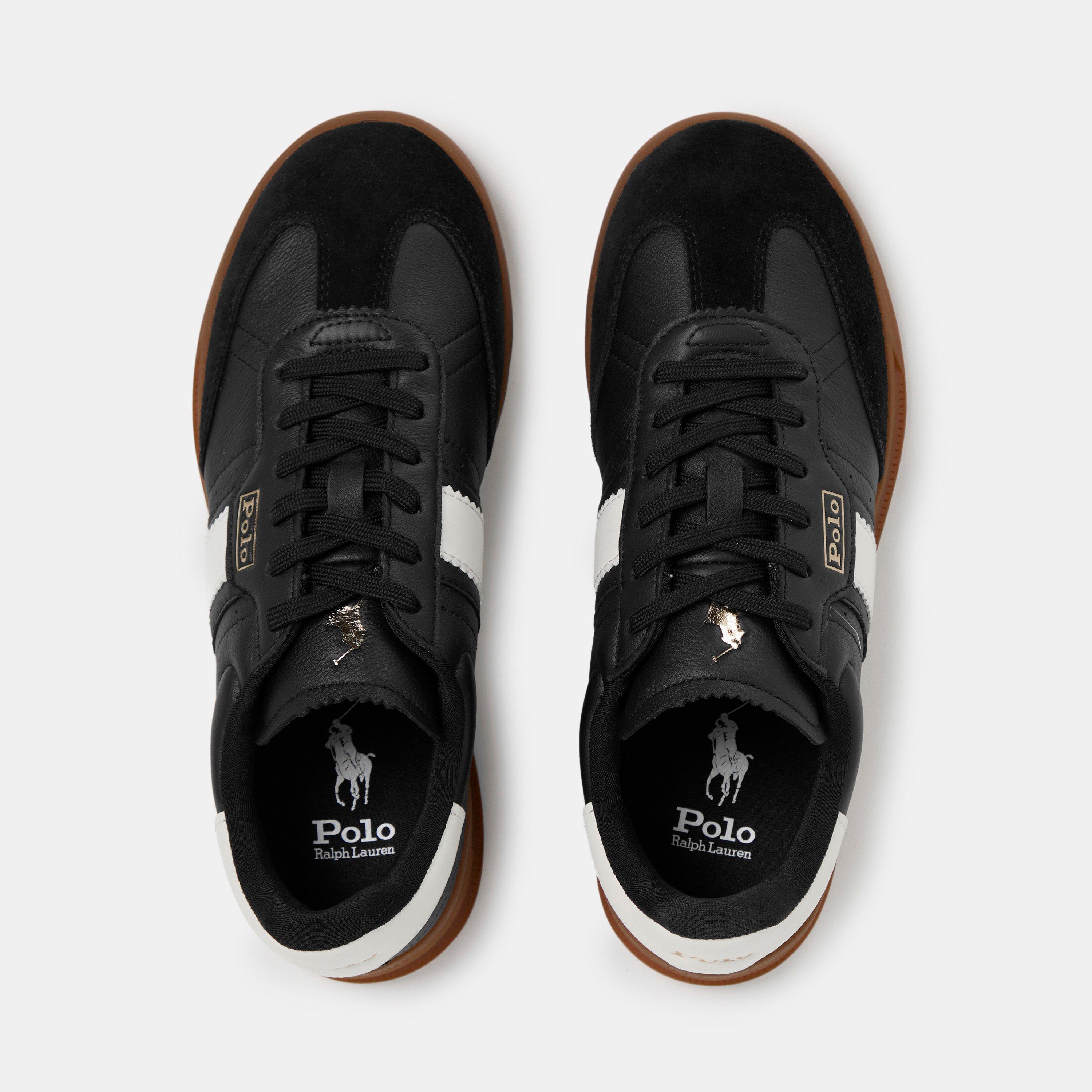 Black - Polo Ralph Lauren - Women's Leather Court Trainers - 5