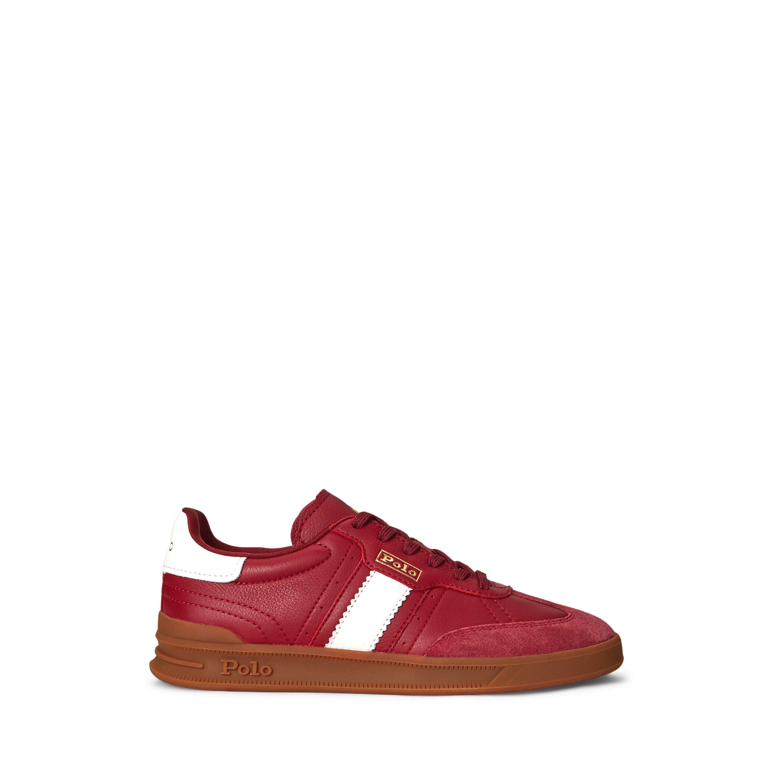 Polo Ralph Lauren Women's Leather Court Trainers - Red - 7 (40.5)