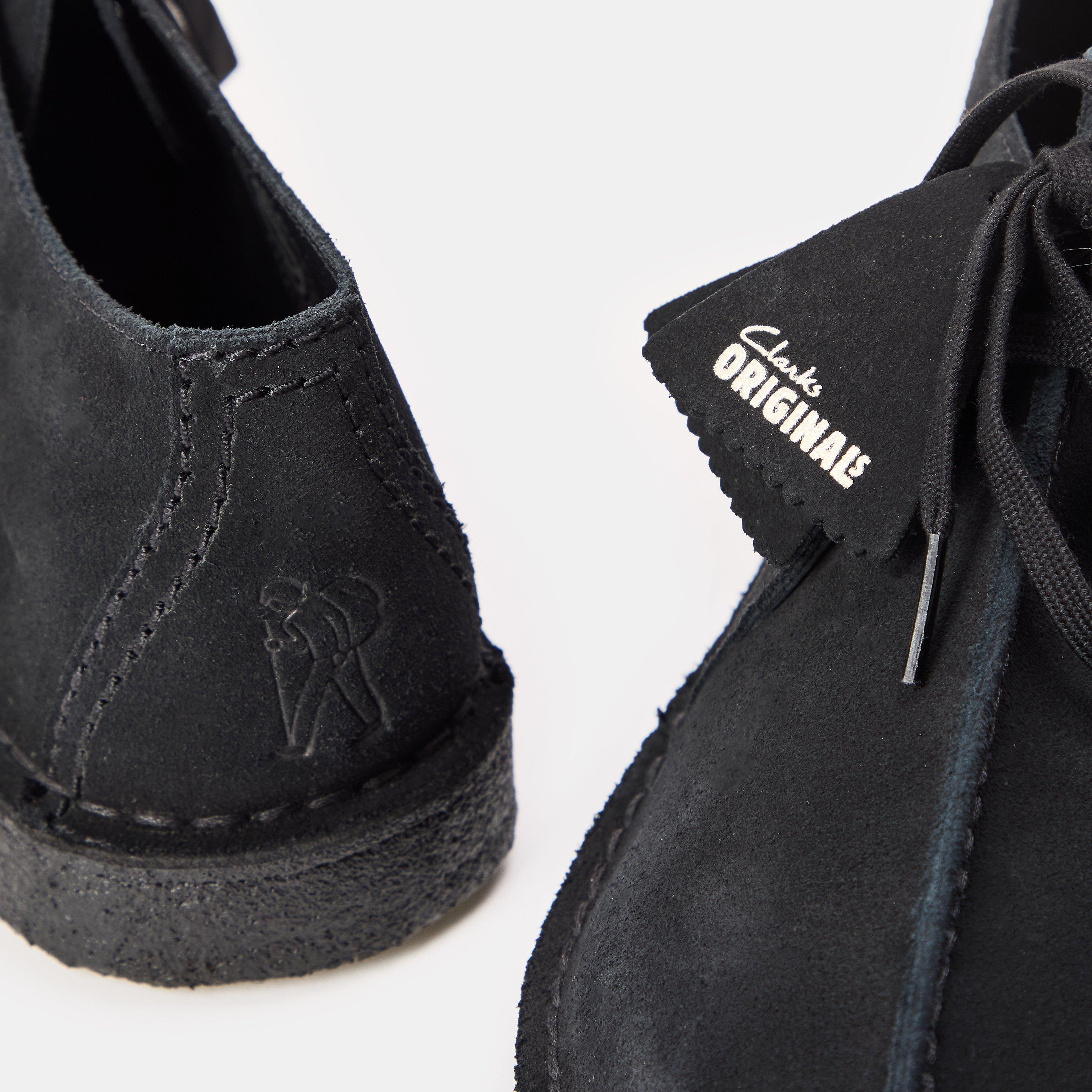 Black Suede - Clarks Originals - Men's Desert Trek Moc Toe Formal Shoes - 3