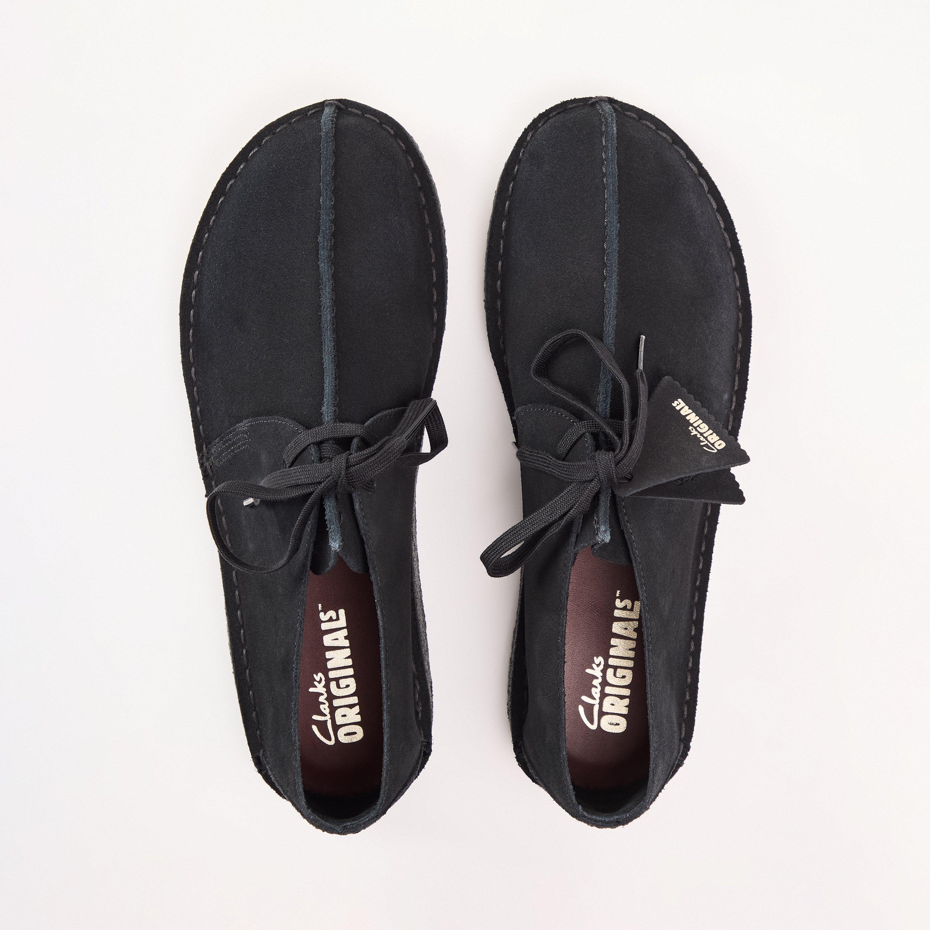 Black Suede - Clarks Originals - Men's Desert Trek Moc Toe Formal Shoes - 4