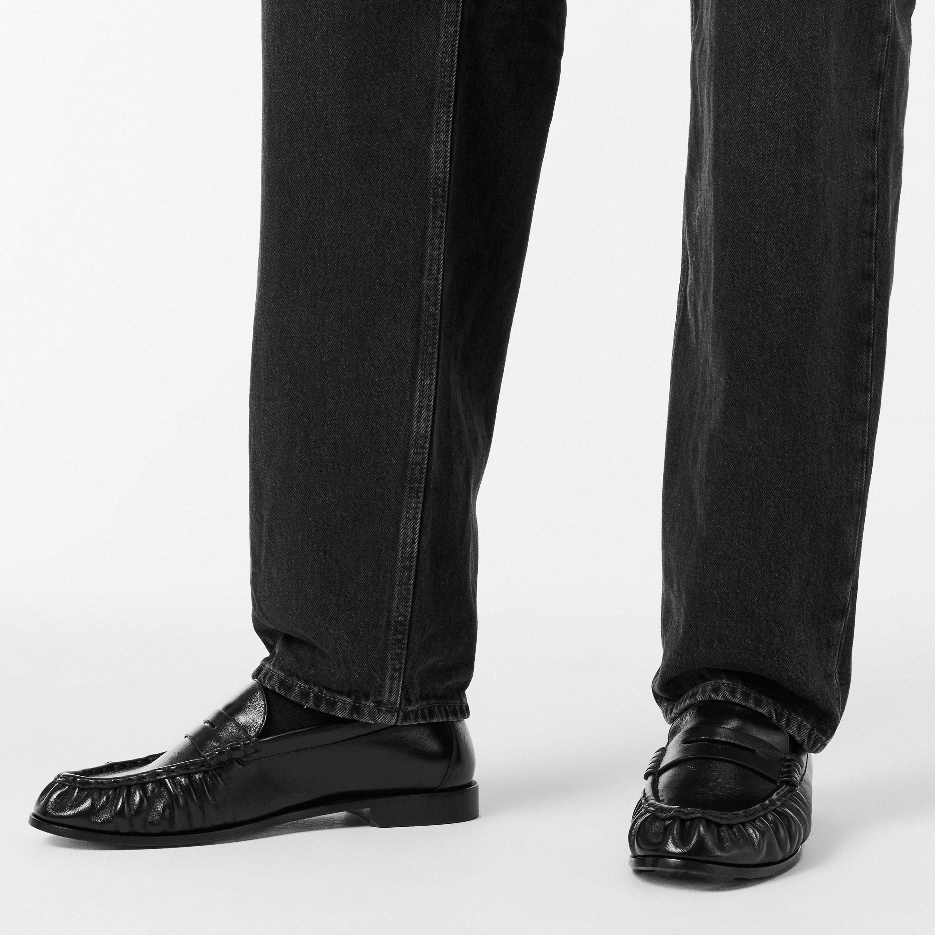 Black - Saint Laurent - Mens Le Supple Penny Loafers - 3