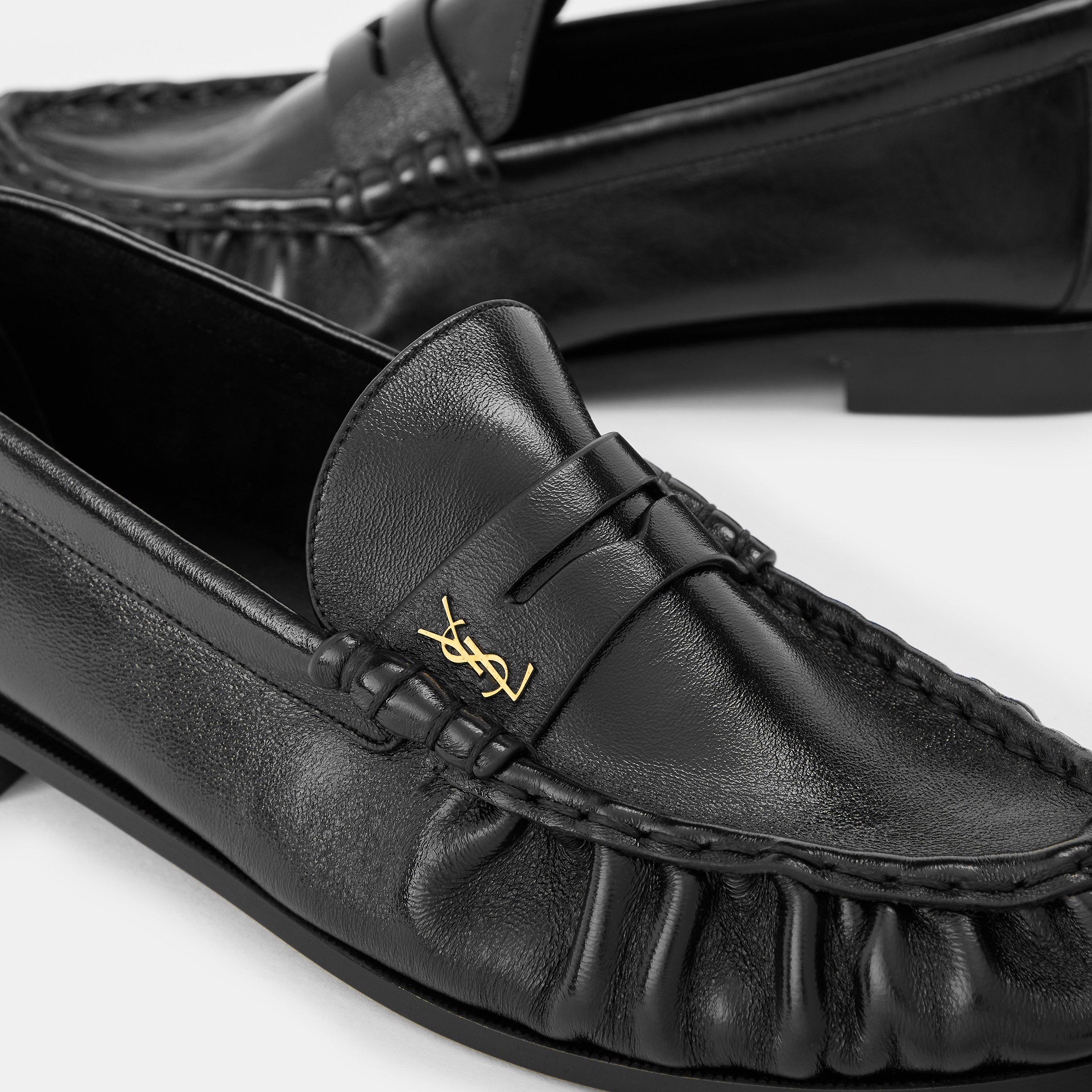 Black - Saint Laurent - Mens Le Supple Penny Loafers - 4