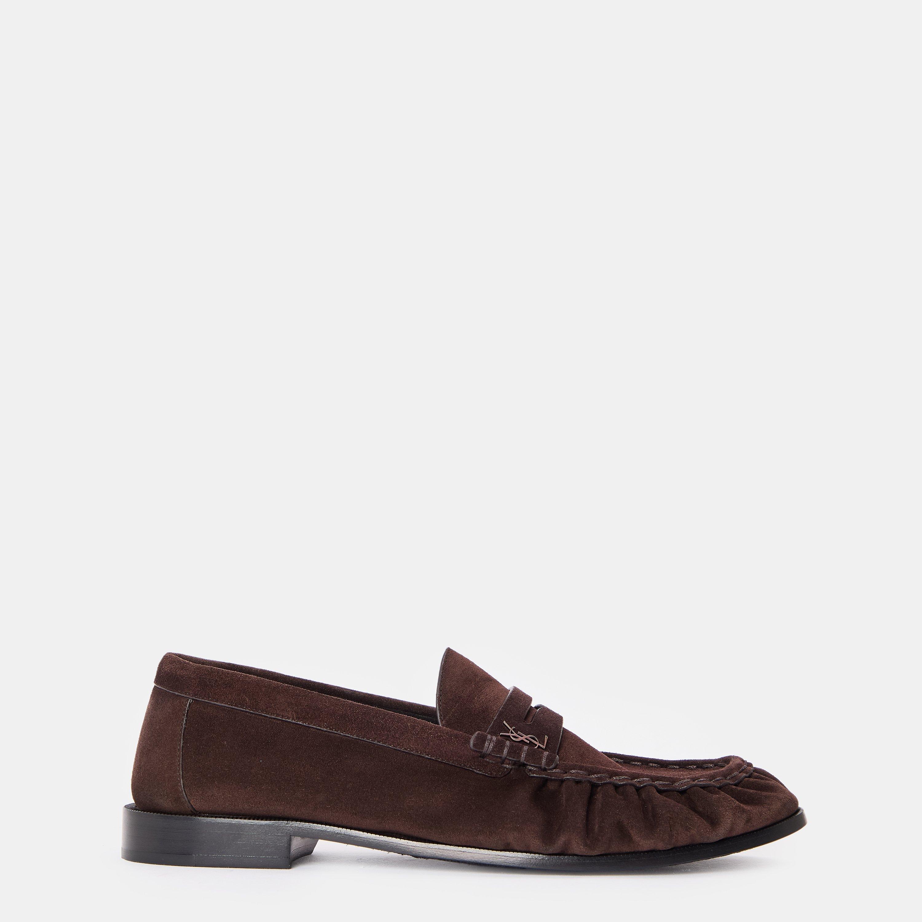 Brown - Saint Laurent - Mens Le Supple Penny Loafers - 1