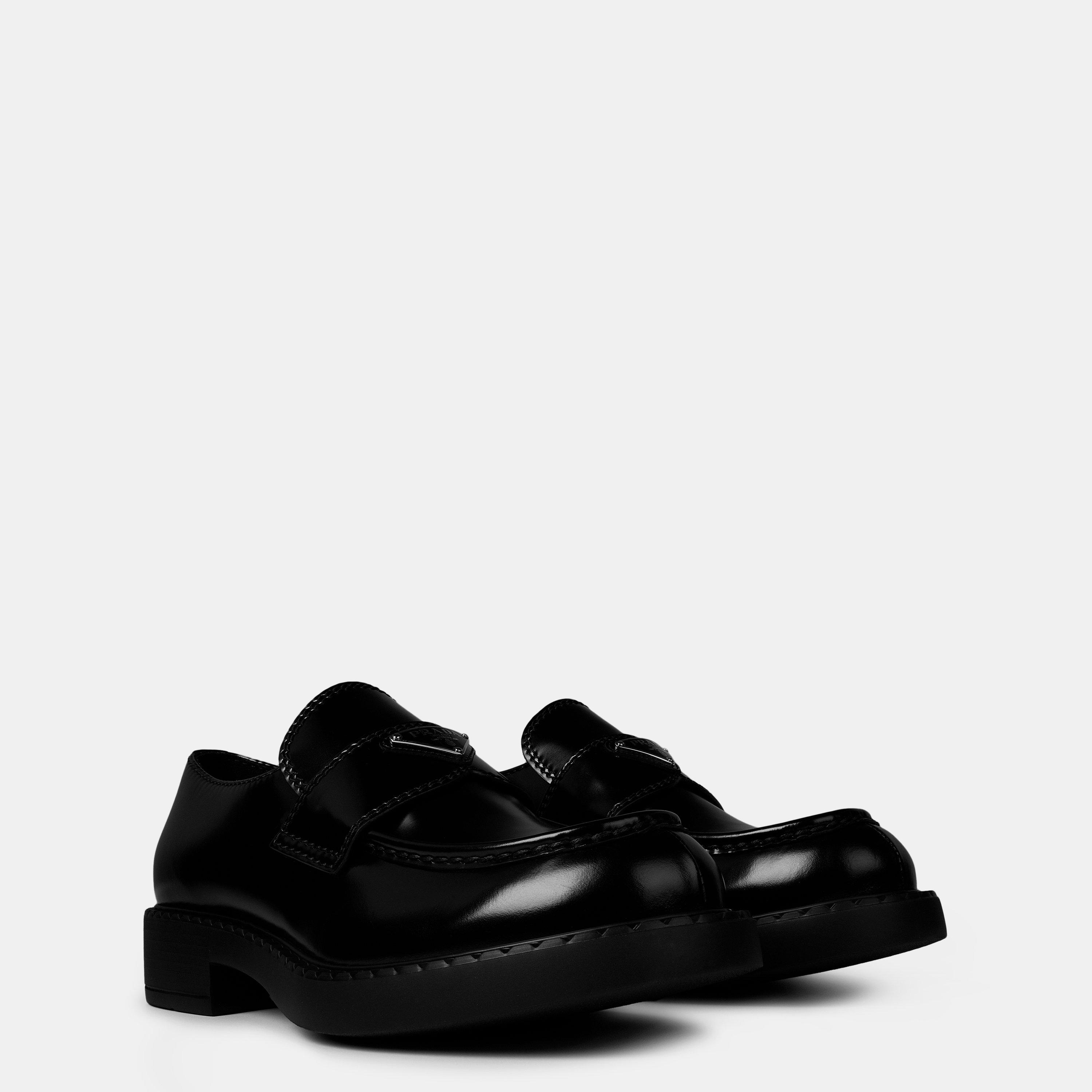 Nero - Prada - Men'S Chocolate Leather Loafers - 4