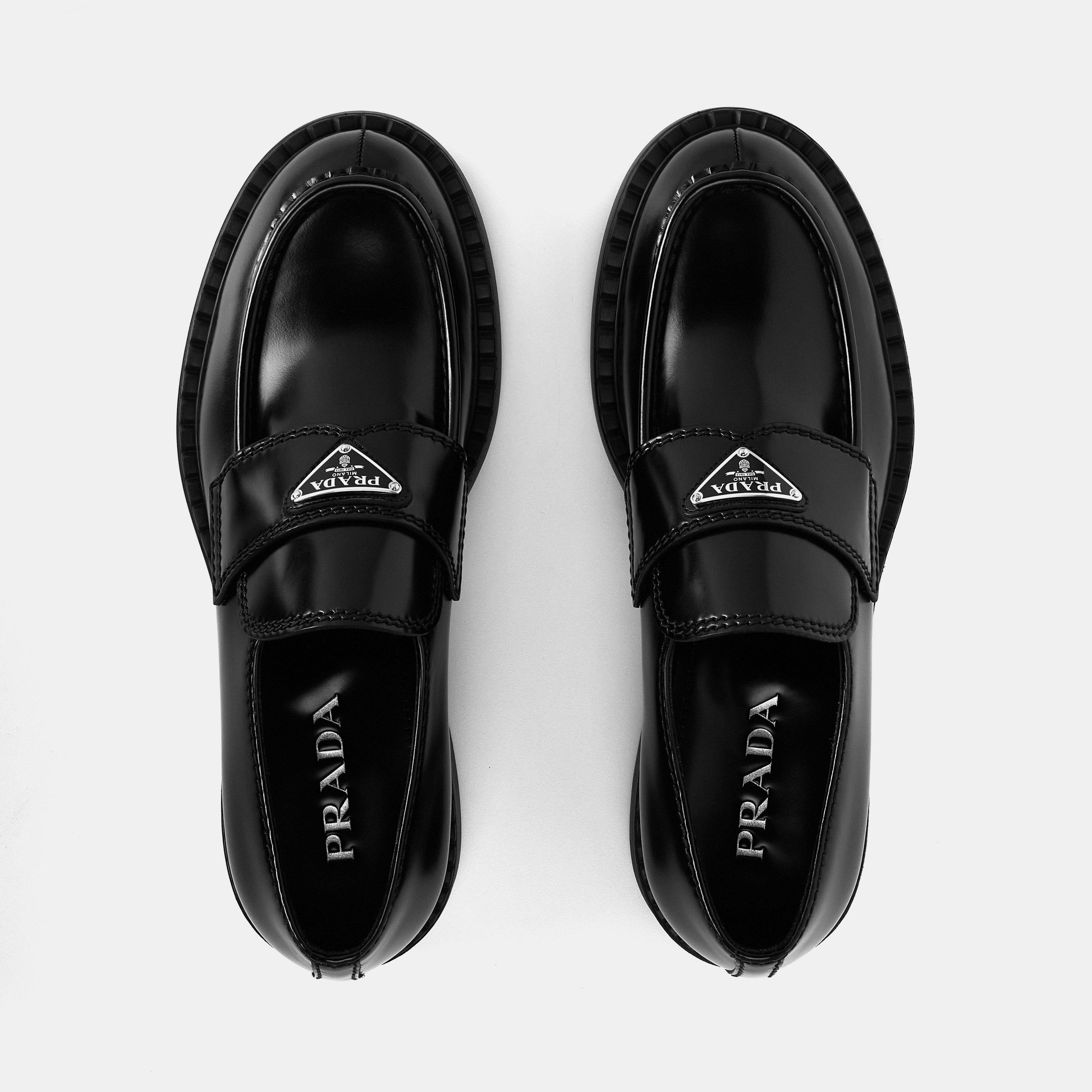 Nero - Prada - Men'S Chocolate Leather Loafers - 6