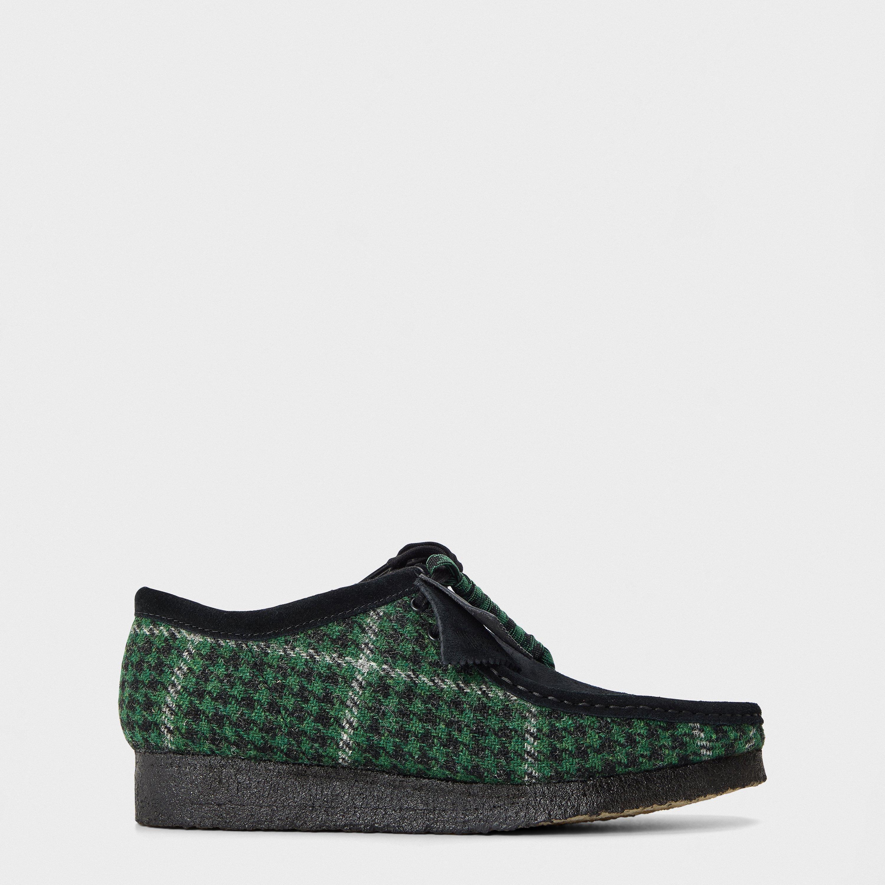 Clarks Originals Men's Wallabee Twd Moc Toe Formal Shoes - Green Tweed - Size 9 (43)