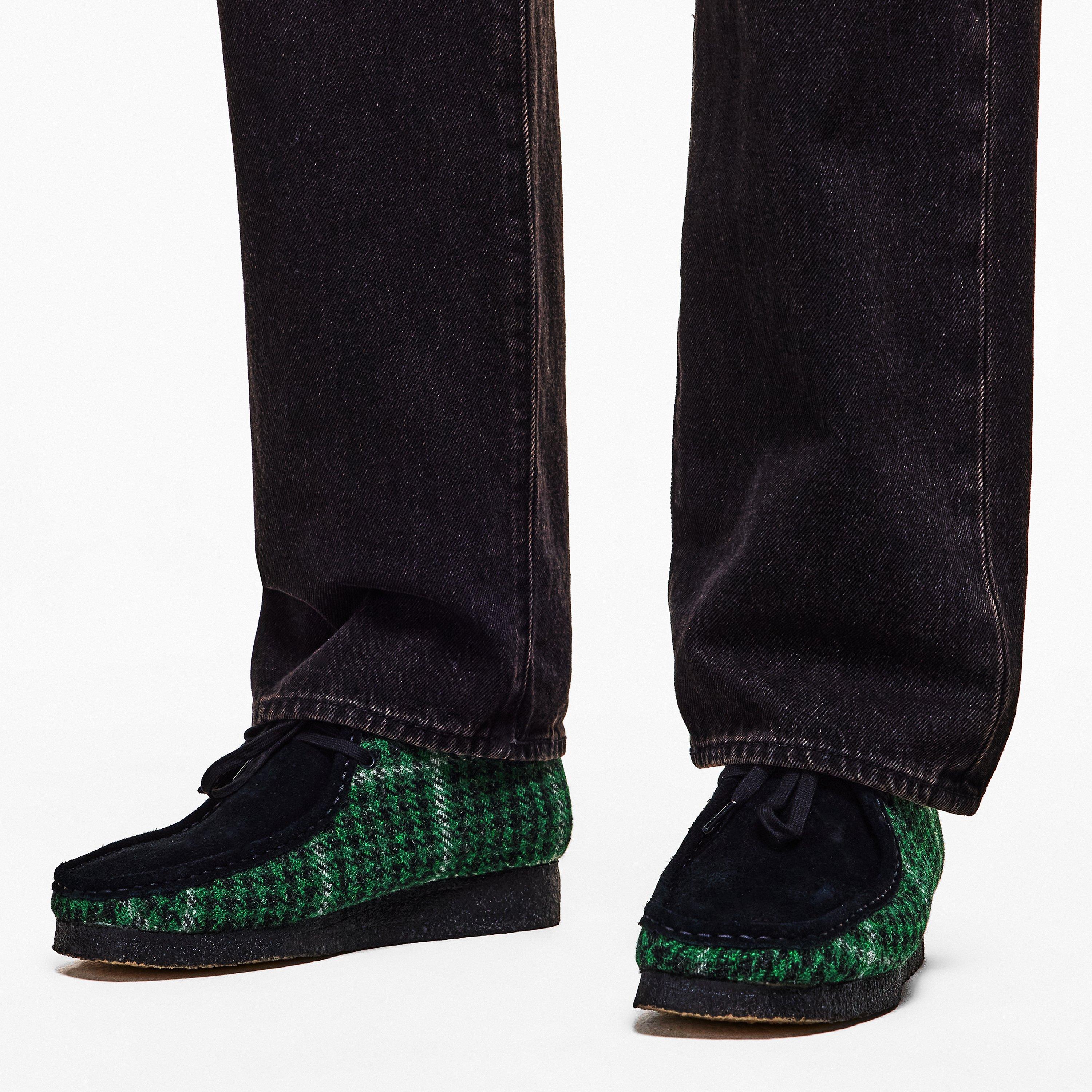 Green Tweed - Clarks Originals - Men's Wallabee Twd Moc Toe Formal Shoes - 3