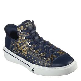 Skechers Skechers Paisley Print Leather Mid-Top Lace Slip On Trainers Mens