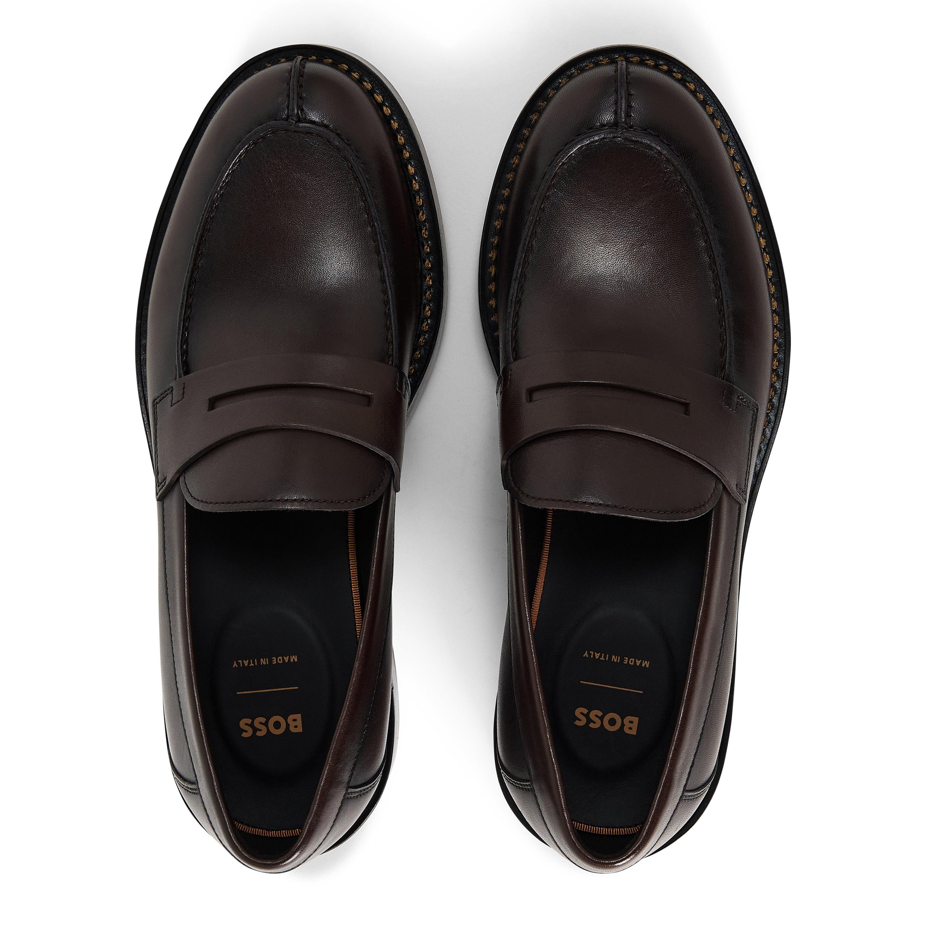 Dark Brown - Boss - Enri Loaf Ltpe 10246727 01 Loafers Mens - 4