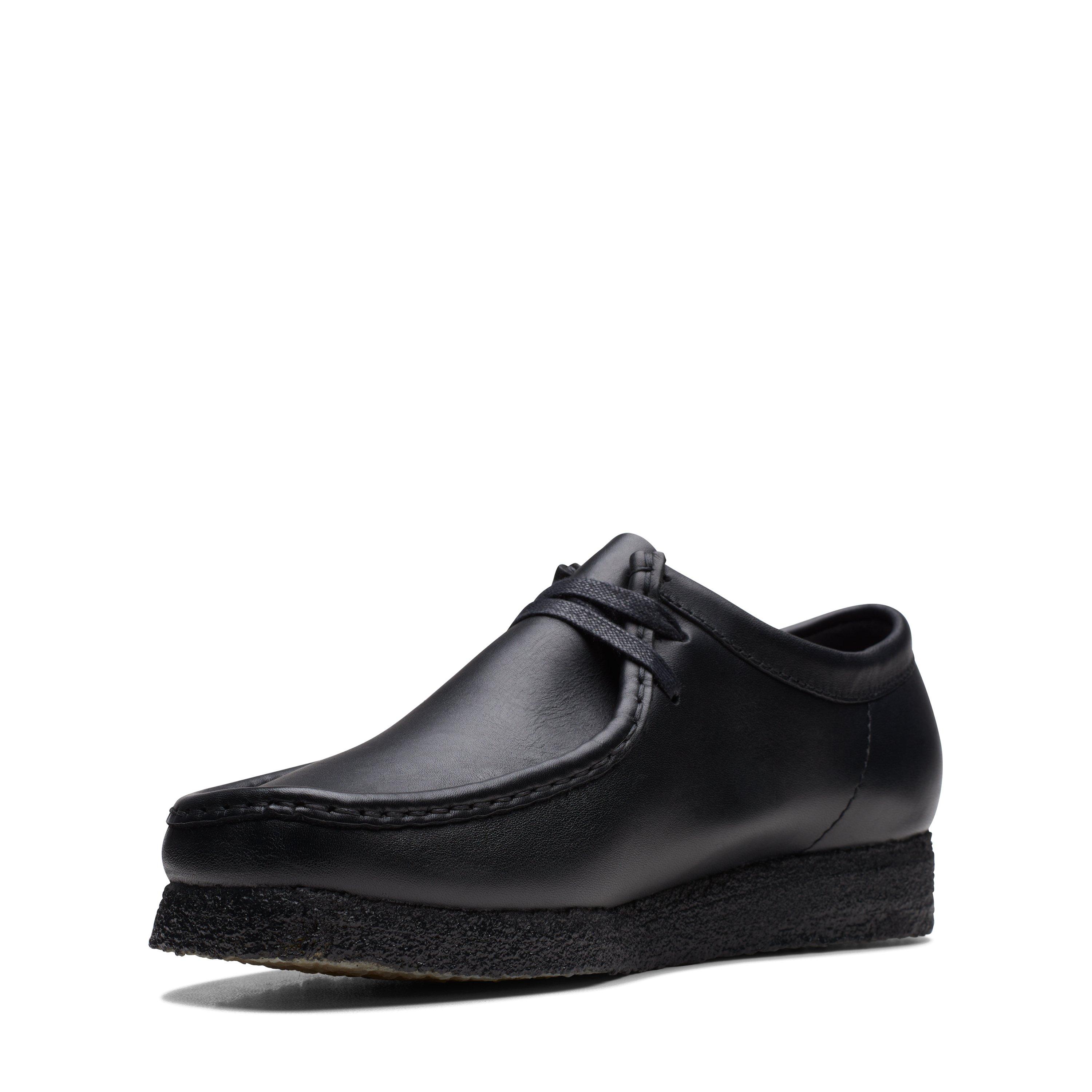 Black Leather - Clarks Originals - Clarks Wallabee Lo Sn00 - 4