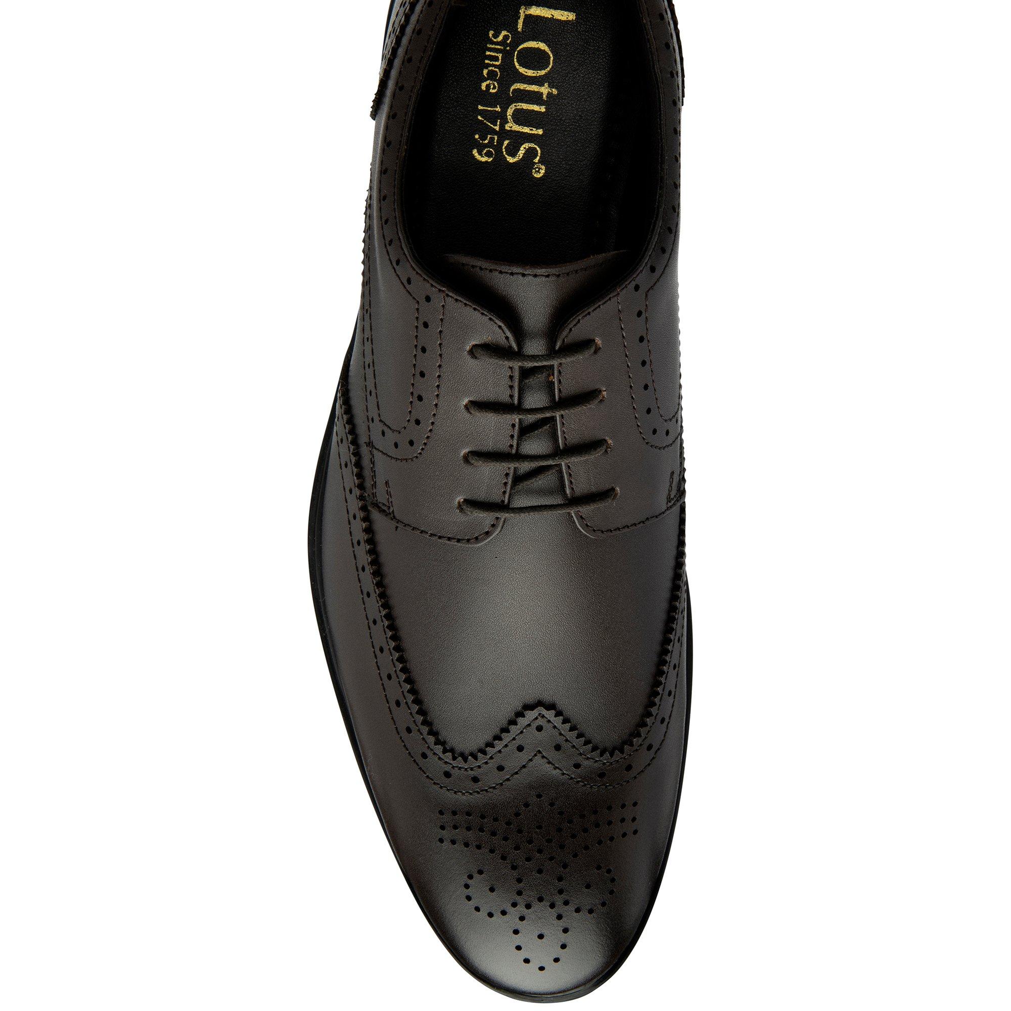 Chocolate Brown - Lotus Shoes - Men's Skipton Shoe Brogues - 3