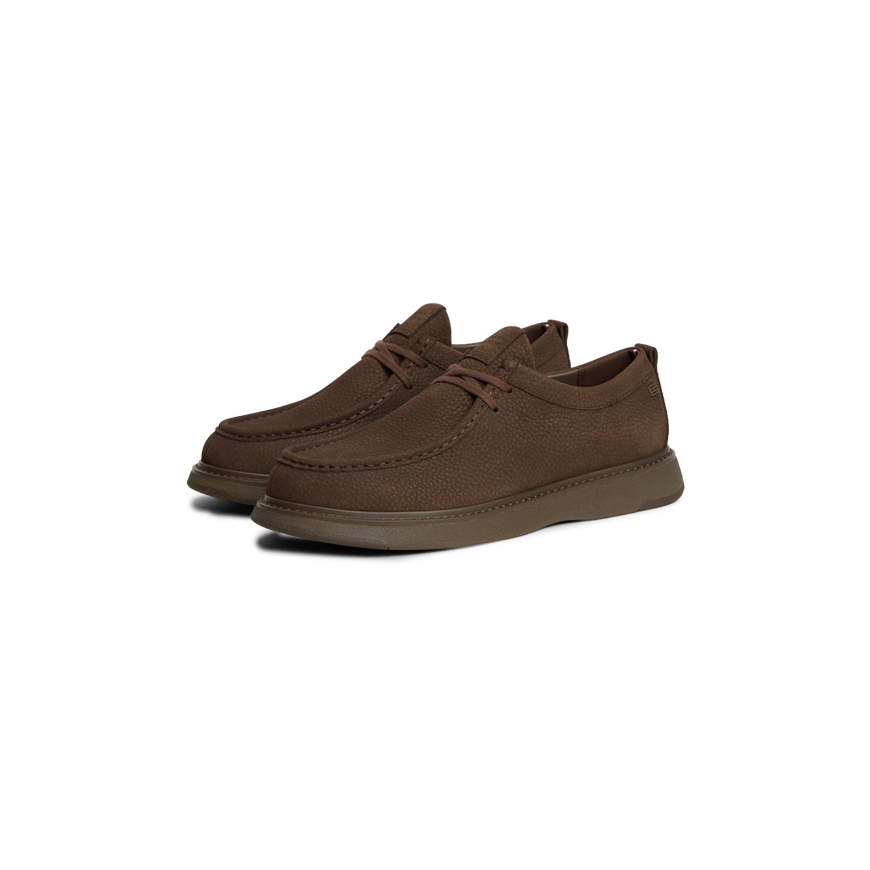 Erfgoed Bruin - Tommy Hilfiger - Men's Comfort Leather Lace-Up Moc-Toe Shoes - 2