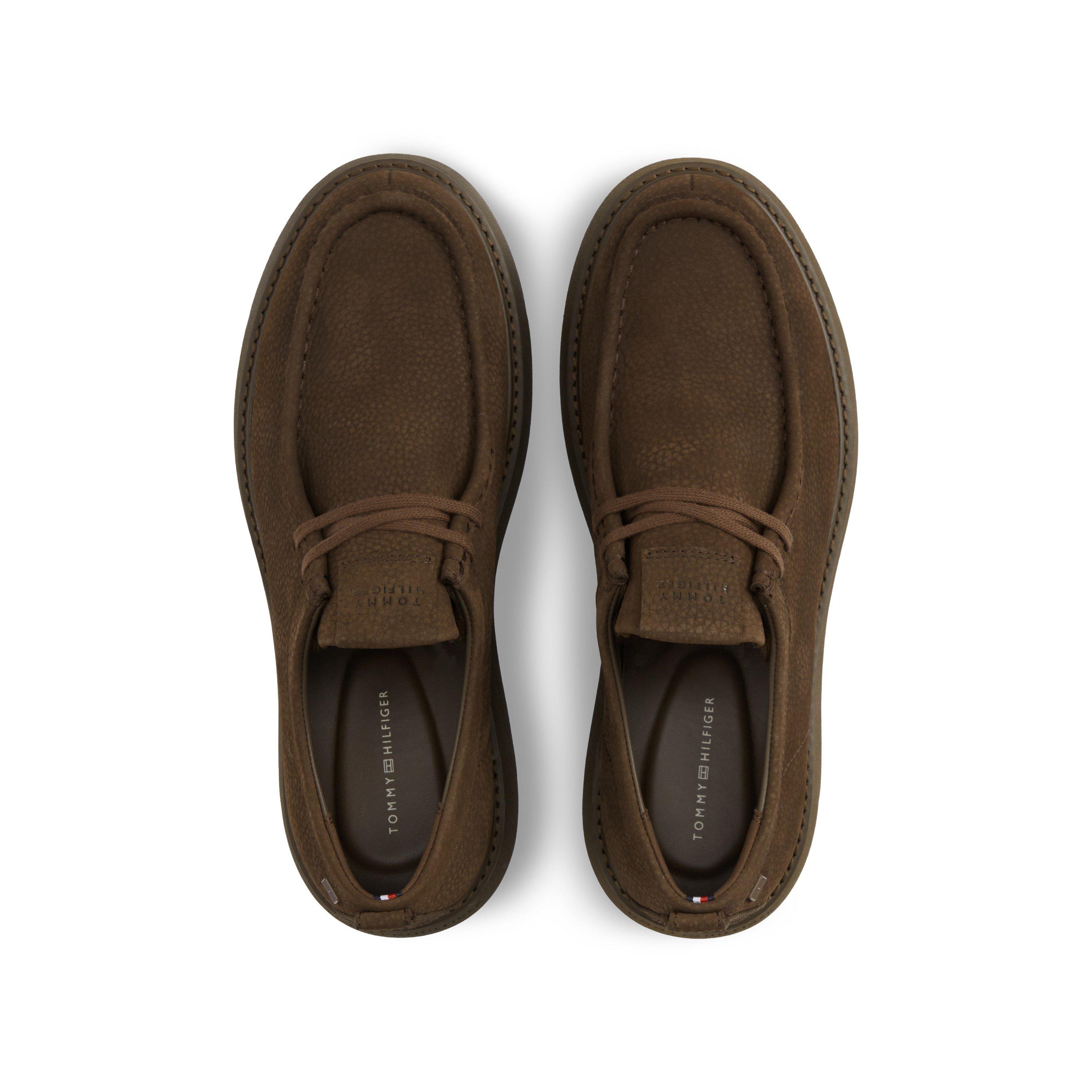 Erfgoed Bruin - Tommy Hilfiger - Men's Comfort Leather Lace-Up Moc-Toe Shoes - 4