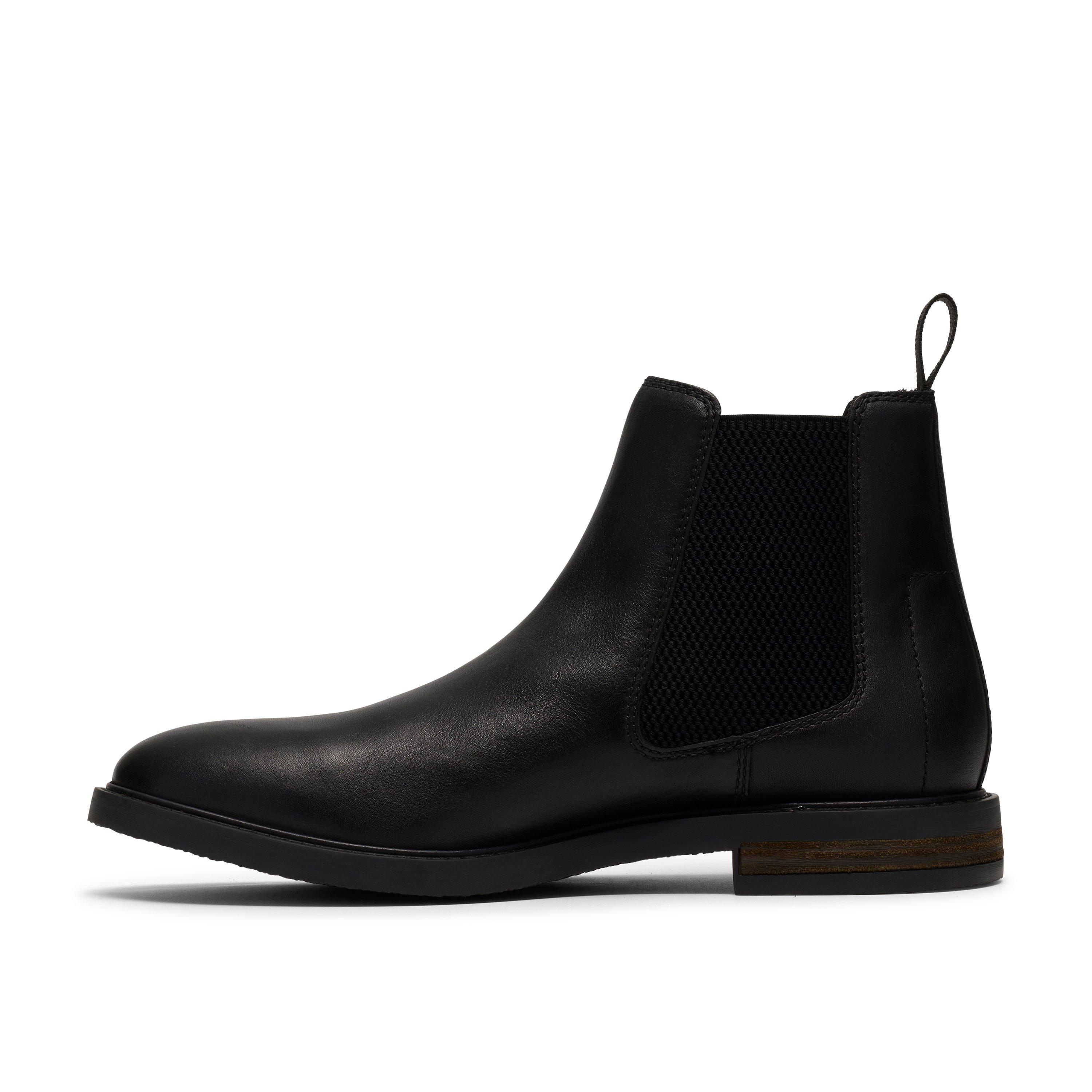 Black Leather - Clarks - Men's Jaxen Easy Leather Chelsea Boots - 2