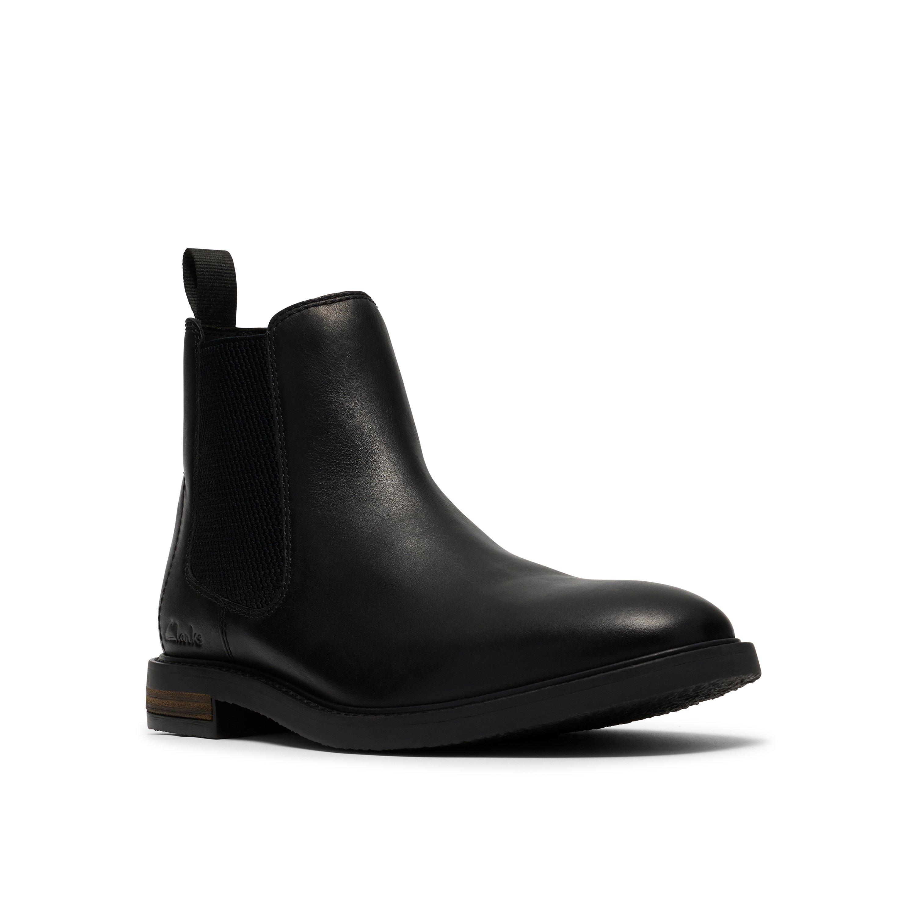 Black Leather - Clarks - Men's Jaxen Easy Leather Chelsea Boots - 4