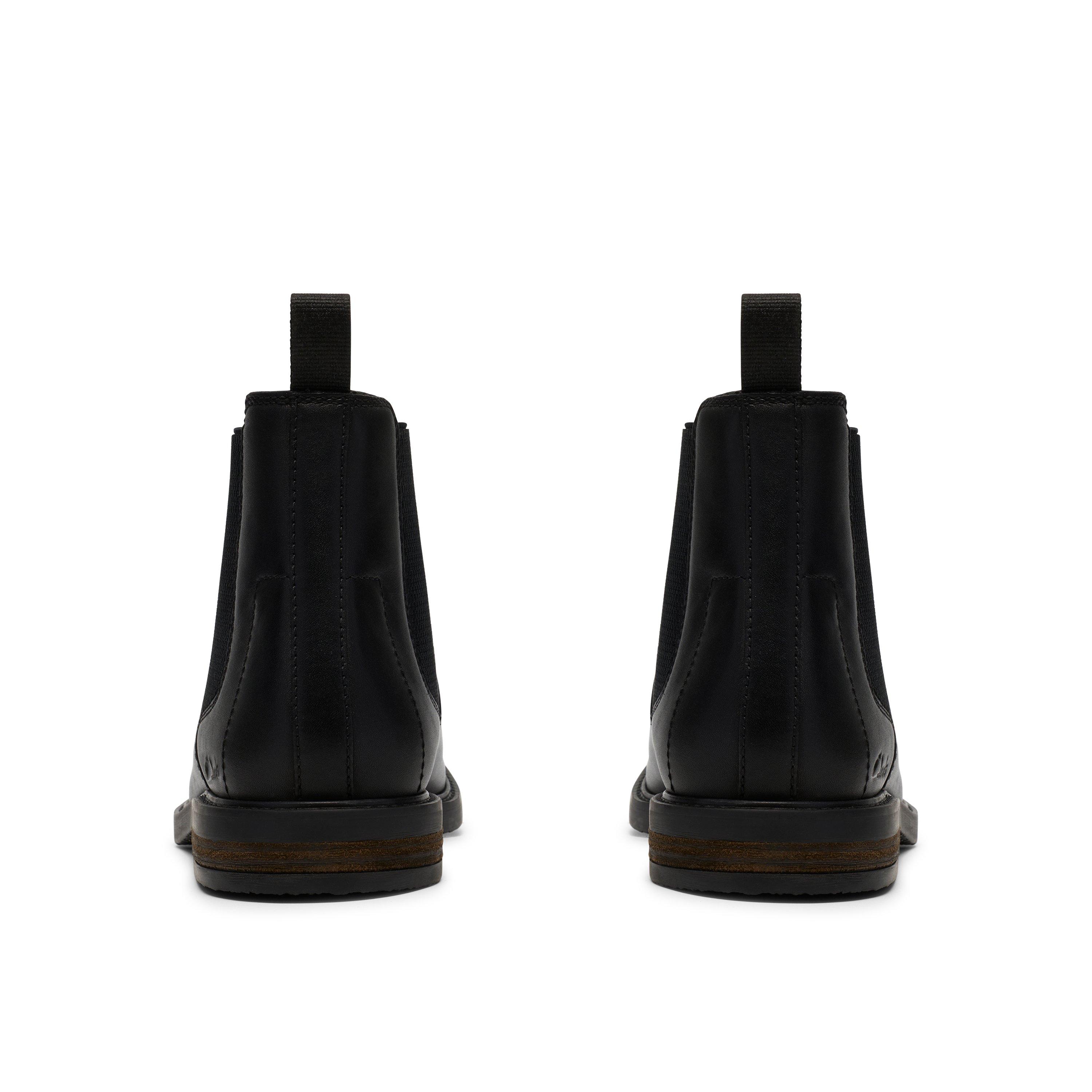 Black Leather - Clarks - Men's Jaxen Easy Leather Chelsea Boots - 5