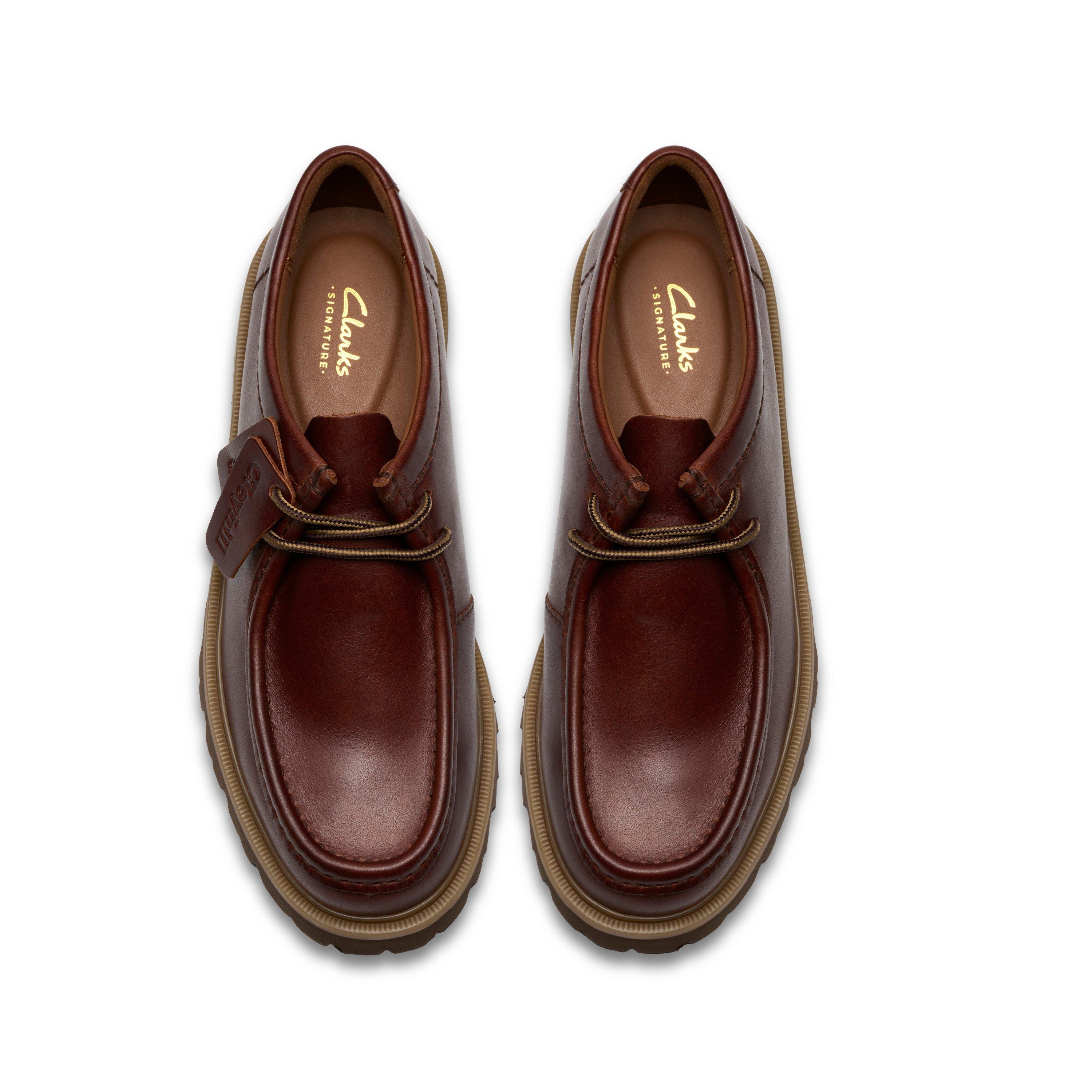 Brown Leather - Clarks - Men's Cleyhill Seam Leather Moc-Toe Shoes - 6