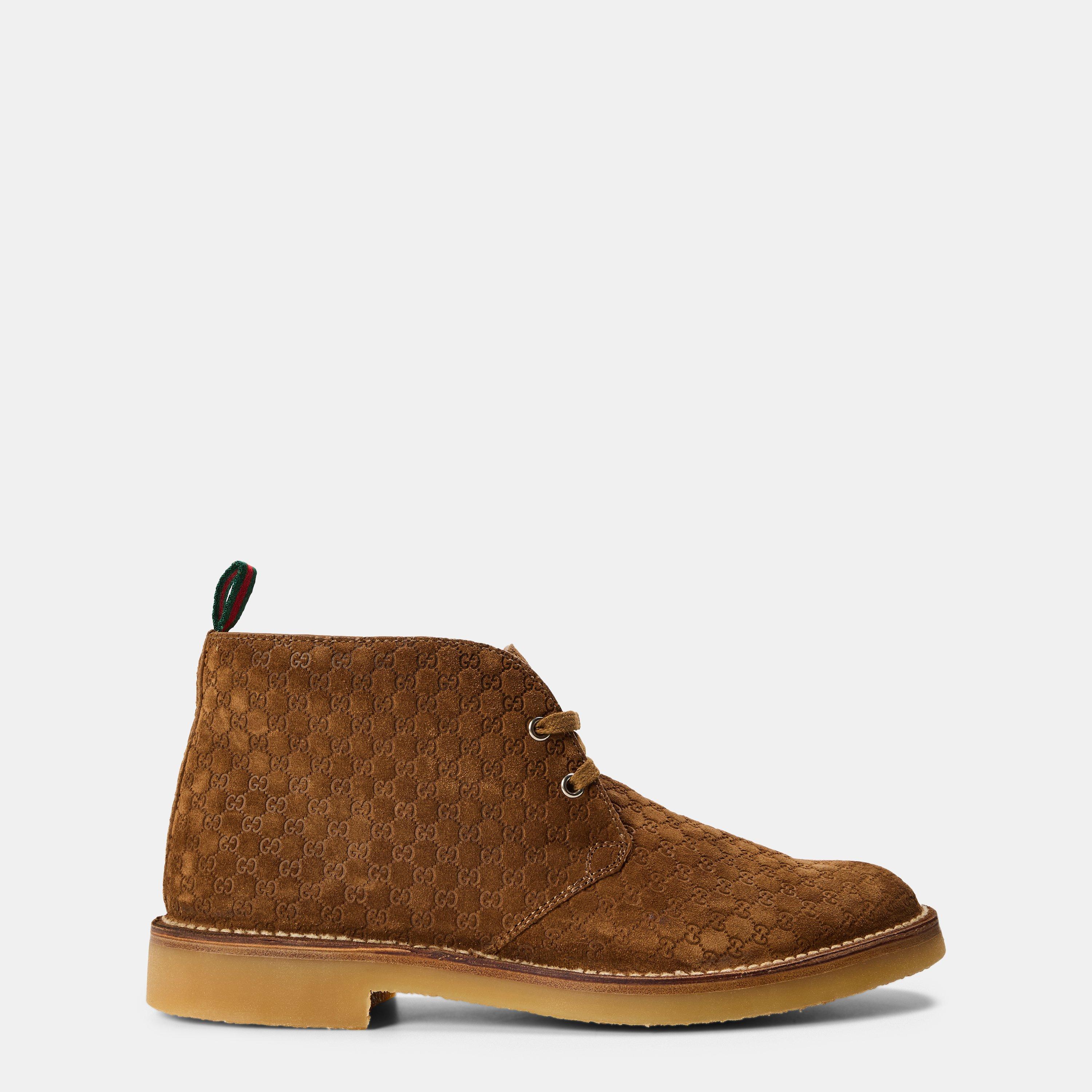 Gucci Men's Classic Lace-Up Desert Boots - Camel - Size 8 (42)