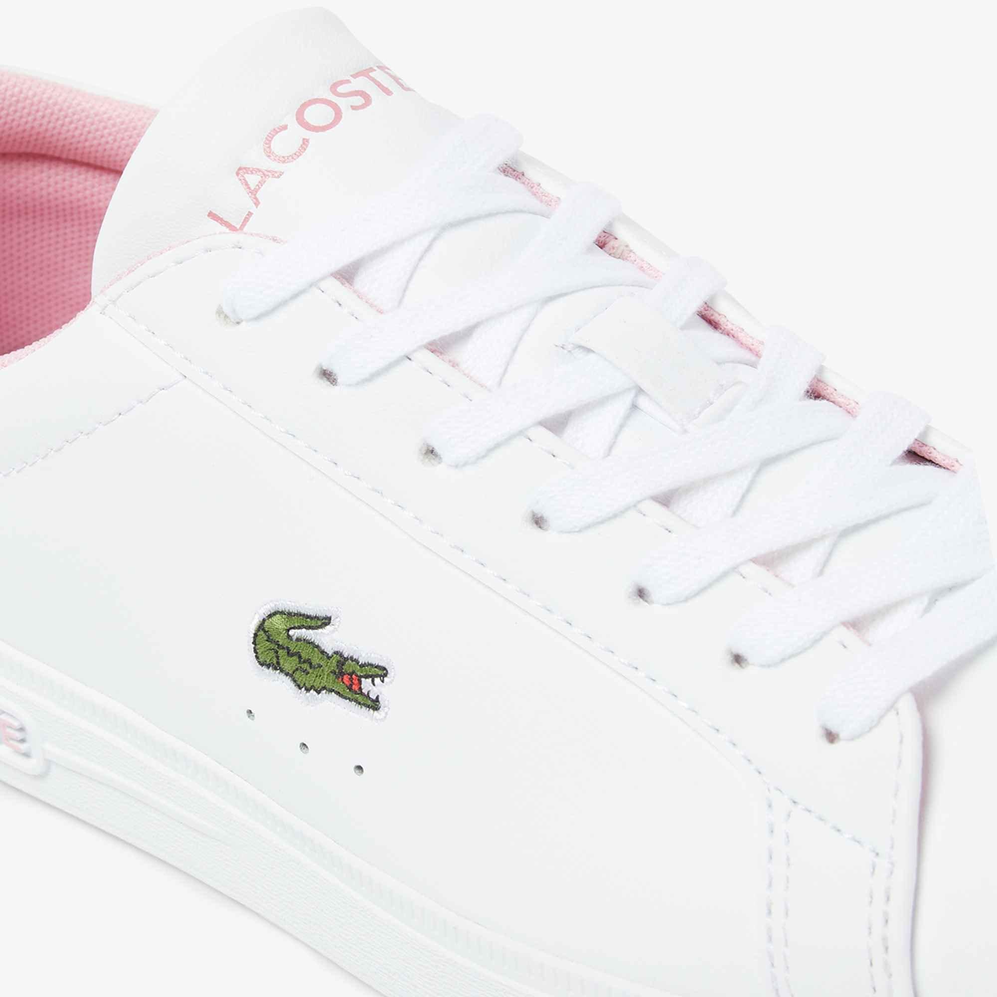 White/Pink - Lacoste - Carnaby Low Top Trainers - 2