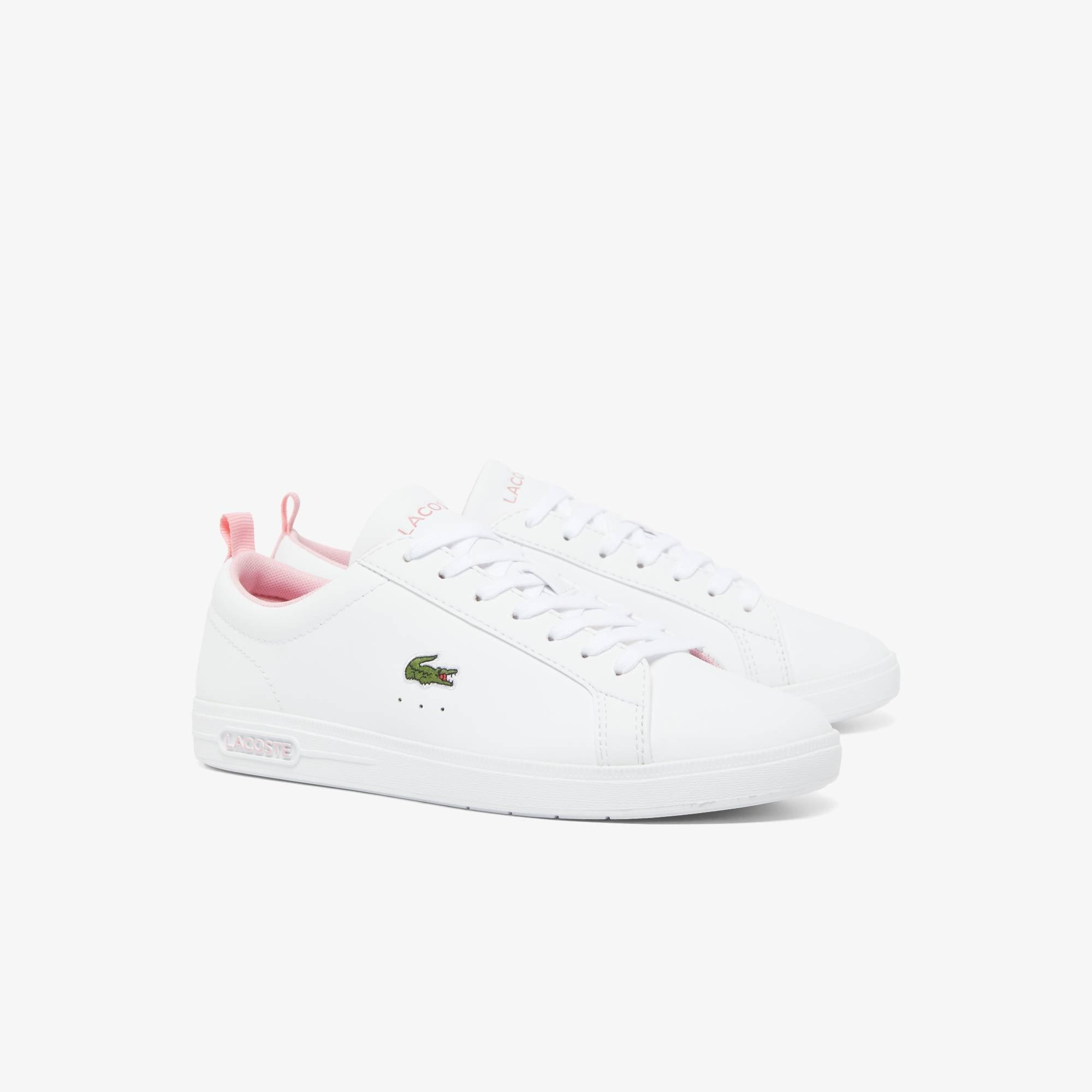 White/Pink - Lacoste - Carnaby Low Top Trainers - 9