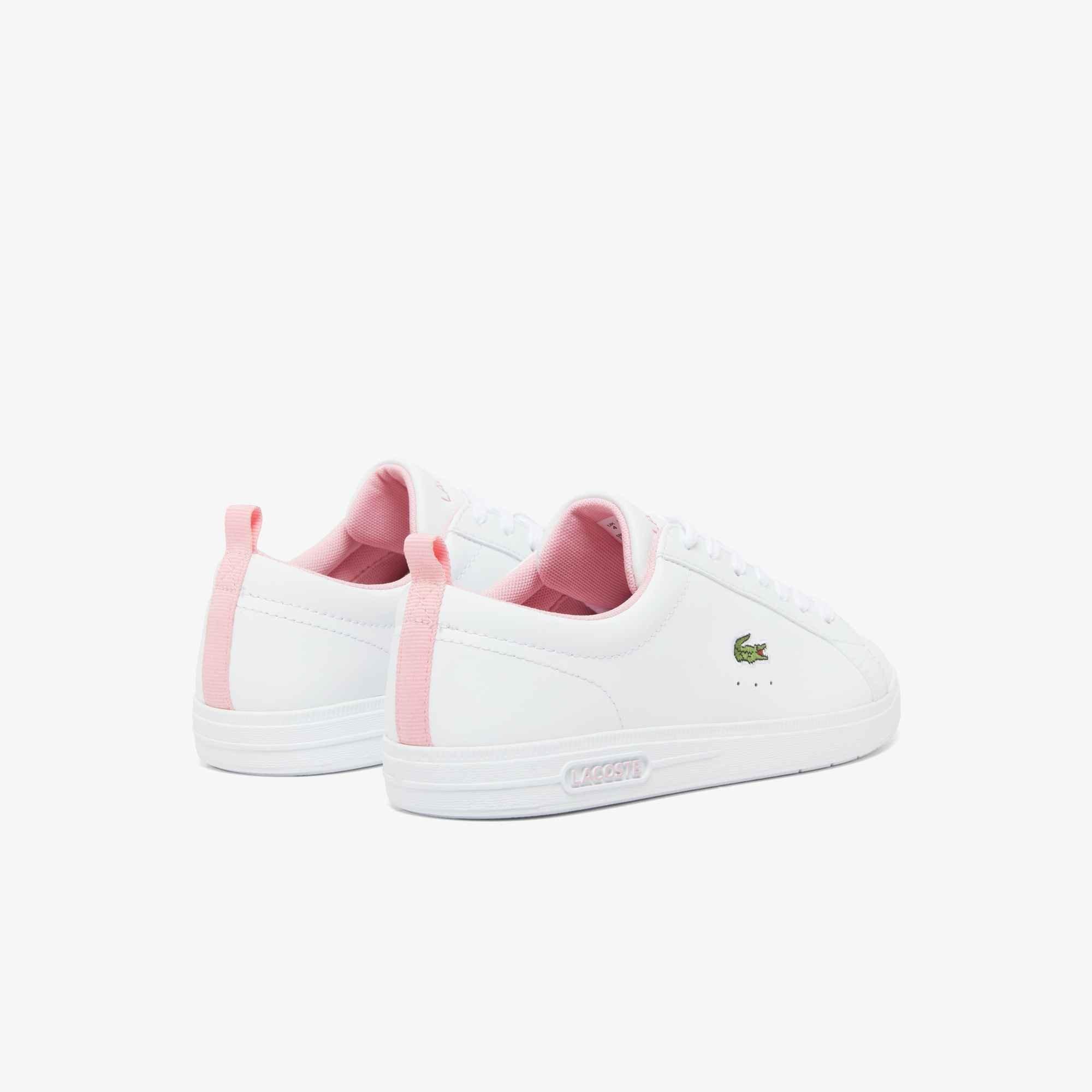 White/Pink - Lacoste - Carnaby Low Top Trainers - 5