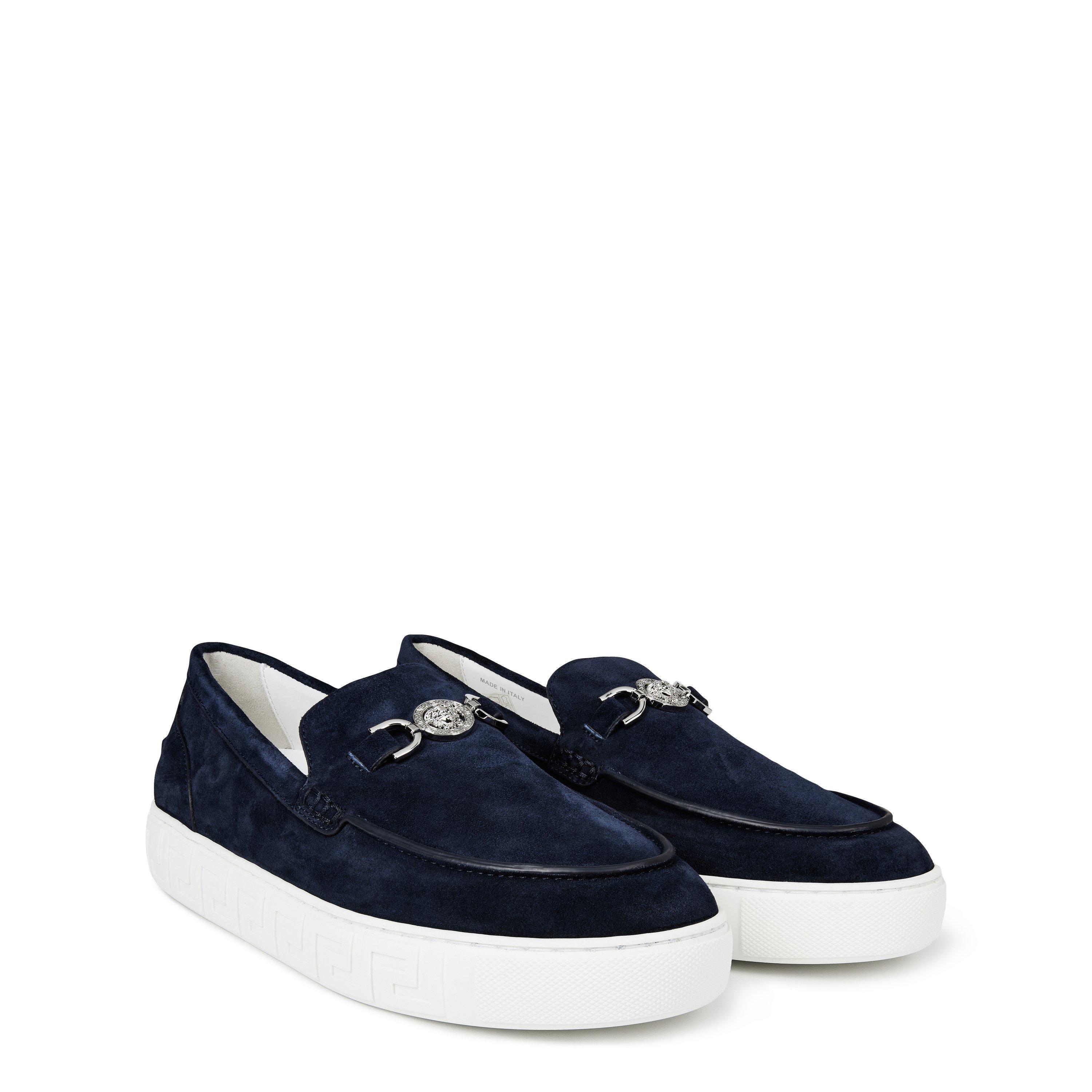 Navy Palladium - Versace - Men's Medusa95 Loafers - 3