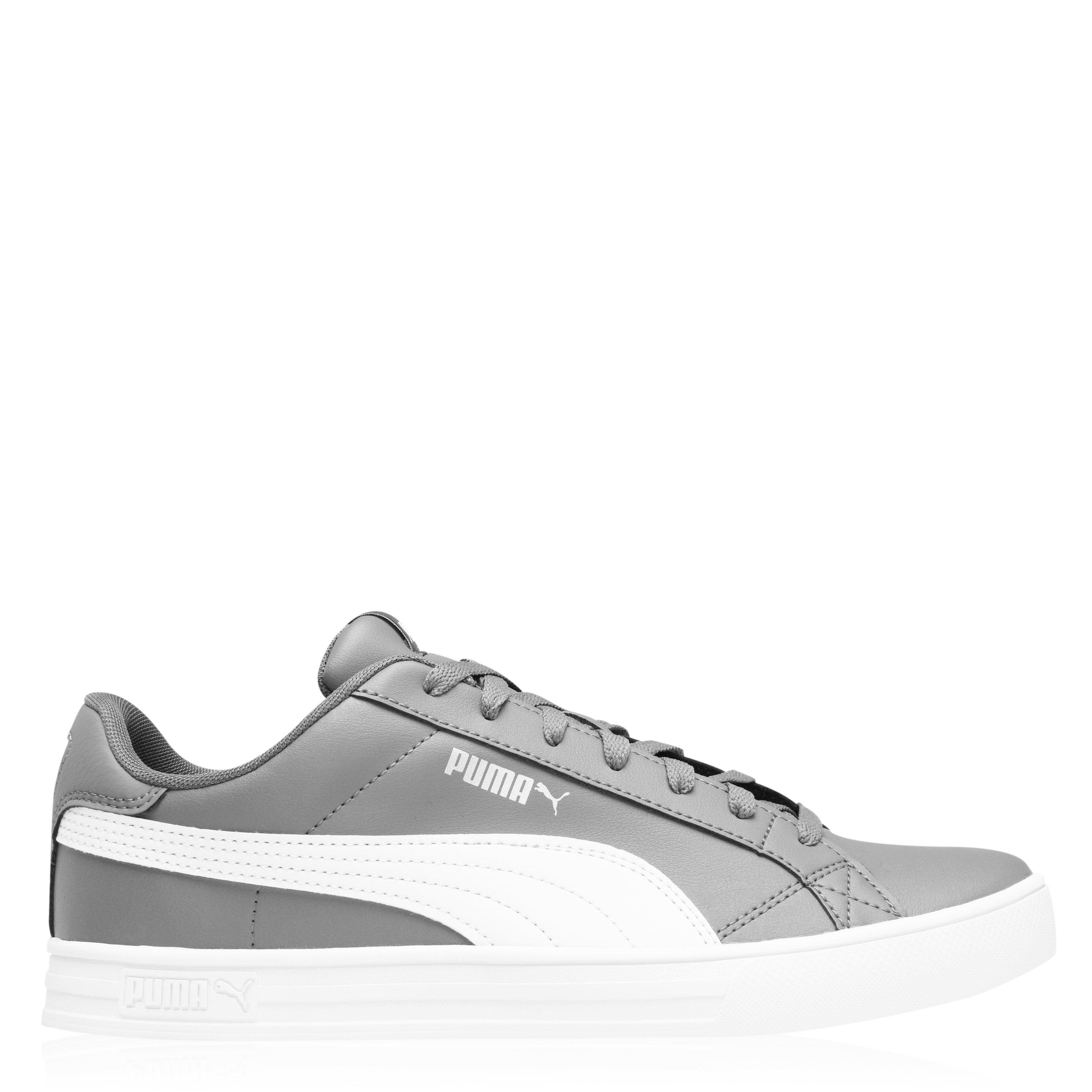 Grey/White - Puma - Smash Vulc 3 Low Mens Trainers - 1