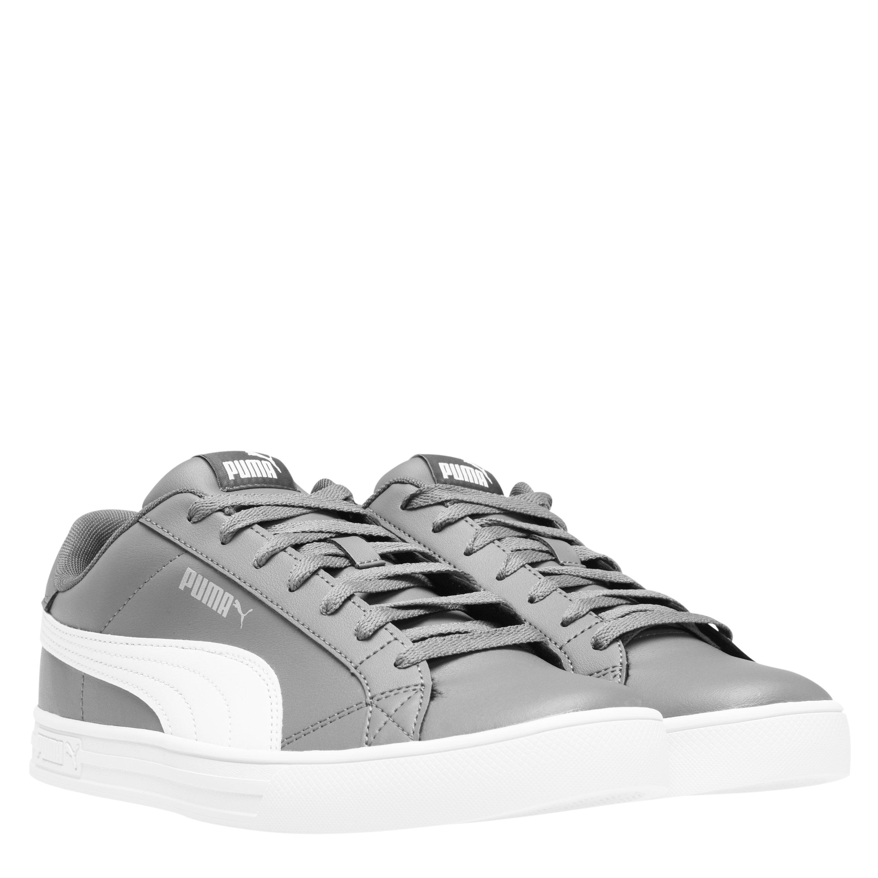Grau/Weiß - Puma - Smash Vulcan 3 Low Trainers Mens - 4