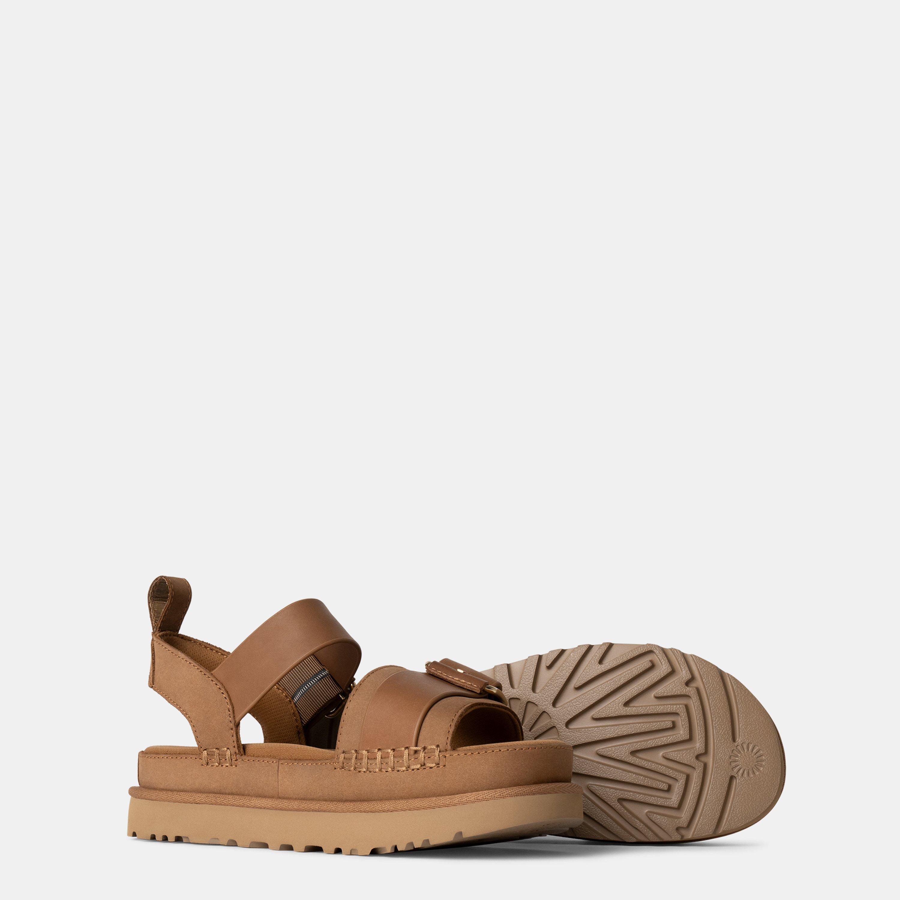 Chestnut - Ugg - Women's Goldenstar Villa Flatform Sandals - 4