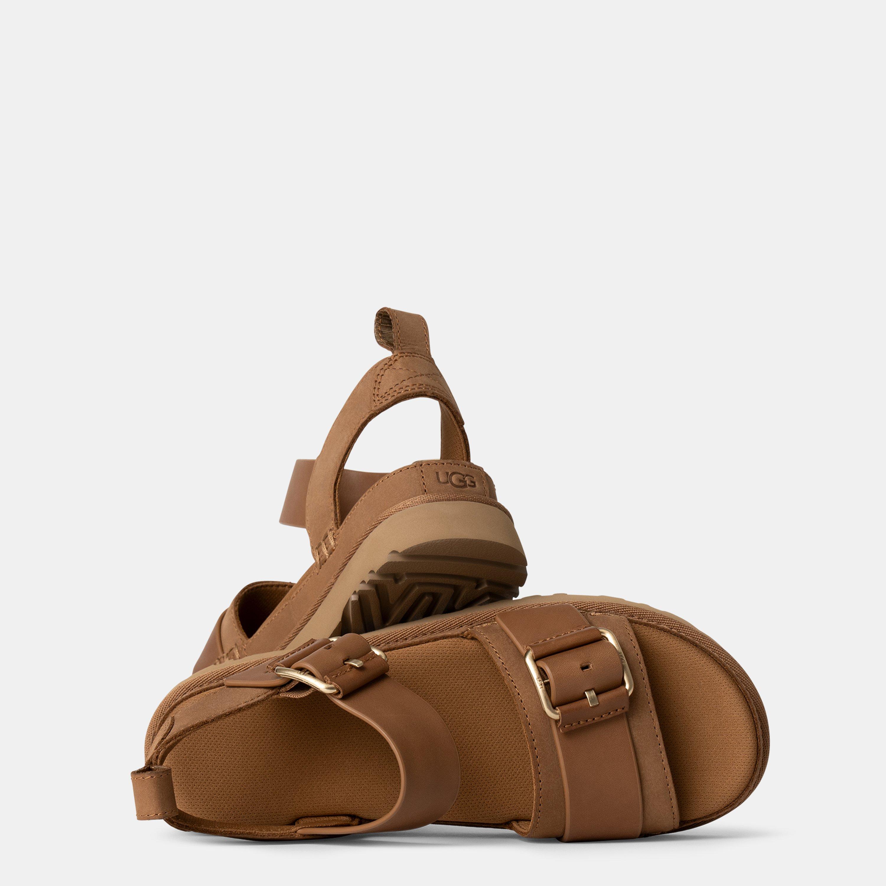 Chestnut - Ugg - Women's Goldenstar Villa Flatform Sandals - 5