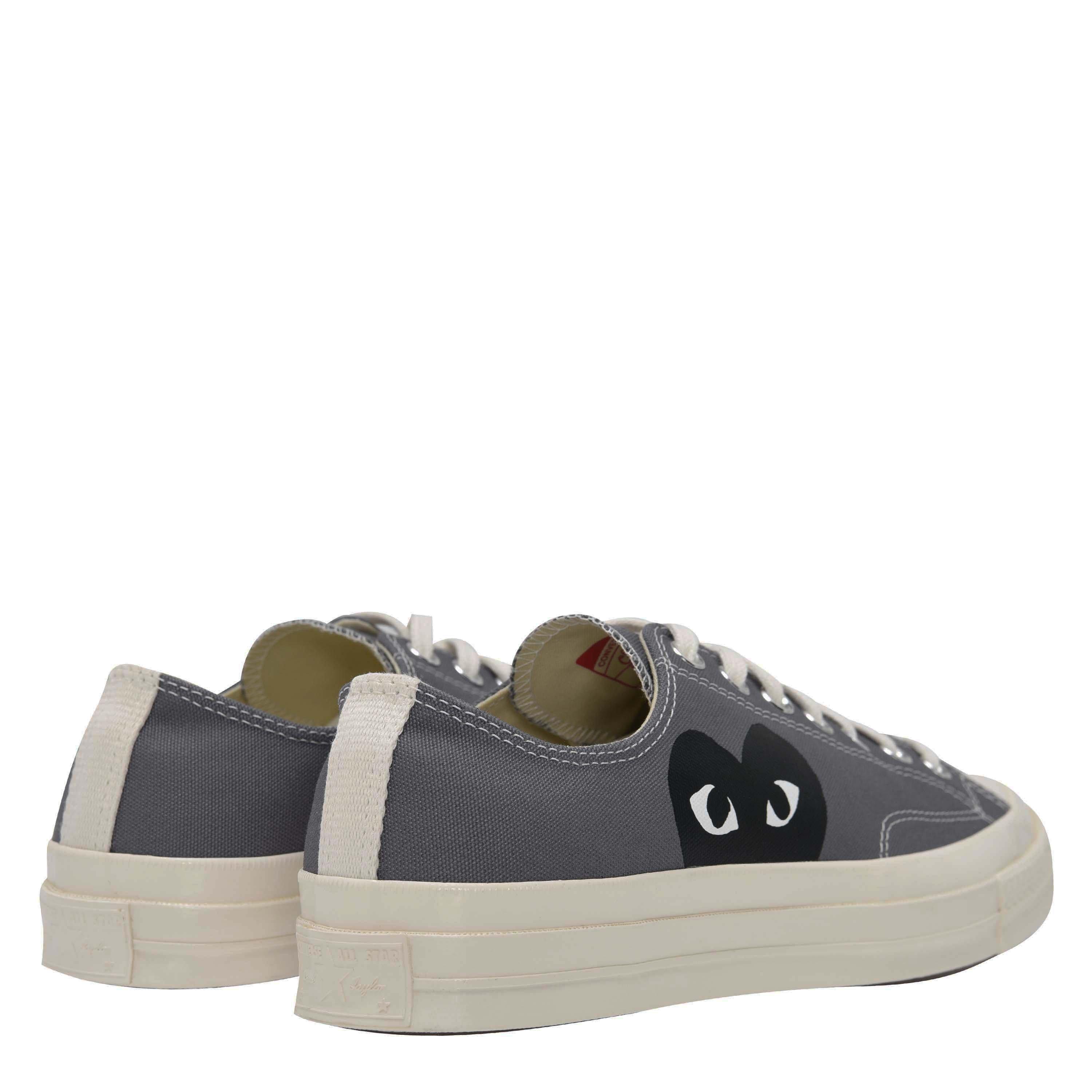 Grey - Comme des Garcons PLAY - Men's Chuck Logo Low-Top Trainers - 4