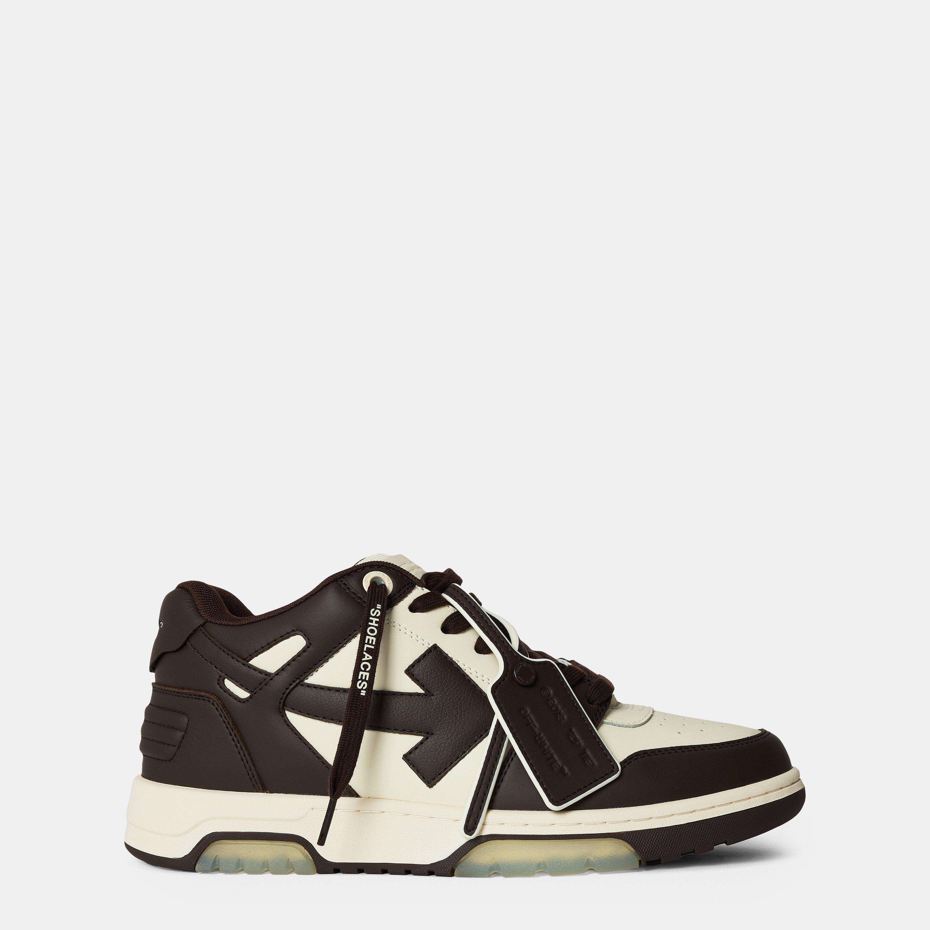 Off Men's Out Of Office Classic Trainers, Trademark Branding - White/Choc - 7 (41)