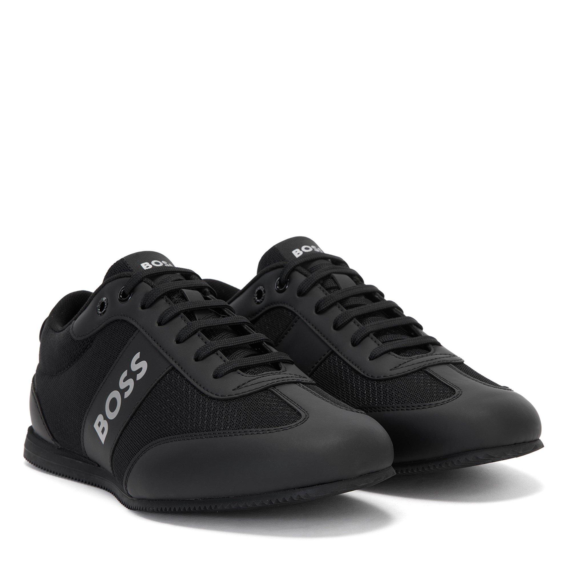 Black 001 - Boss - Men's Rusham Low Profile Collar Trainers - 3