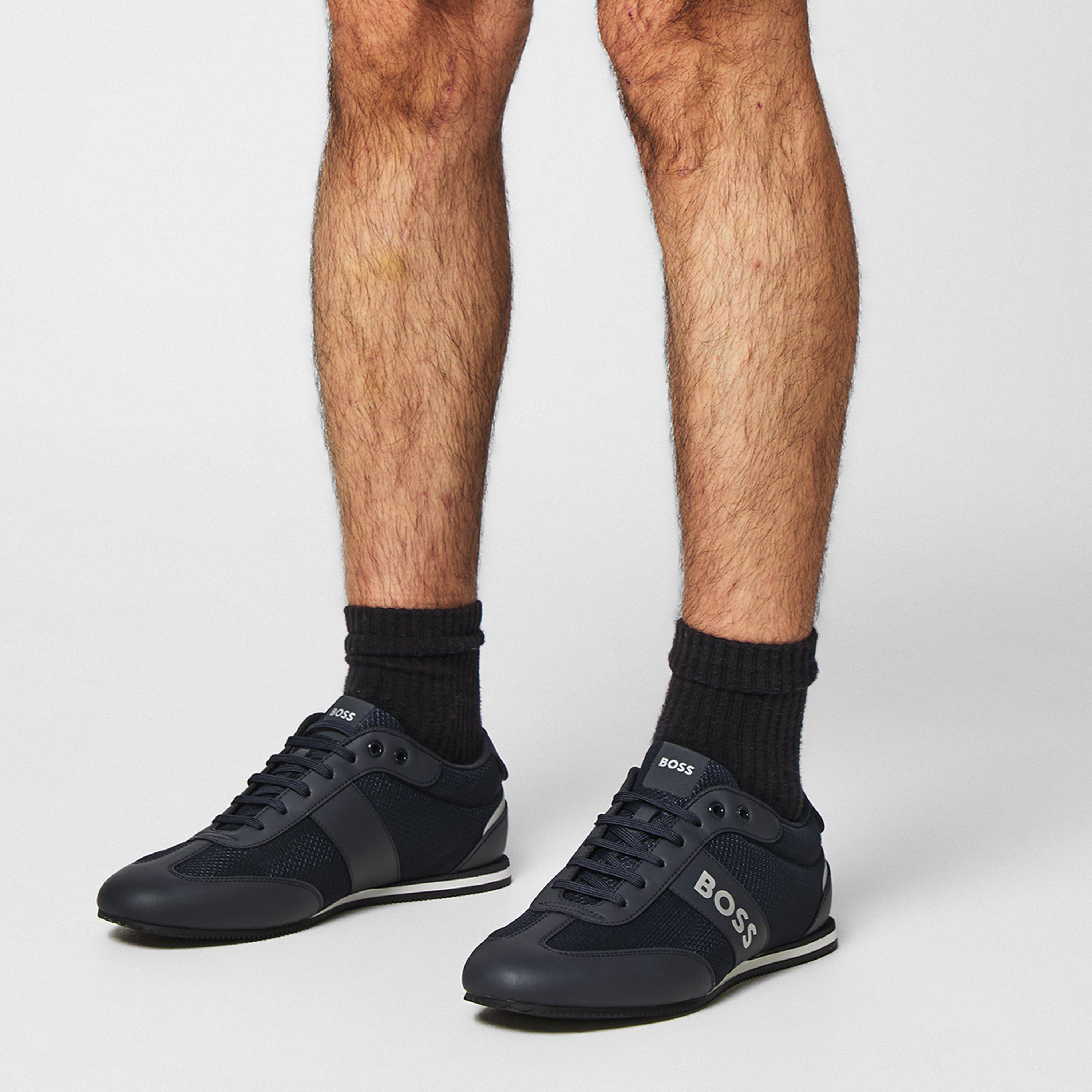 Donkerblauw 401 - Boss - Men's Rusham Low Profile Collar Trainers - 2