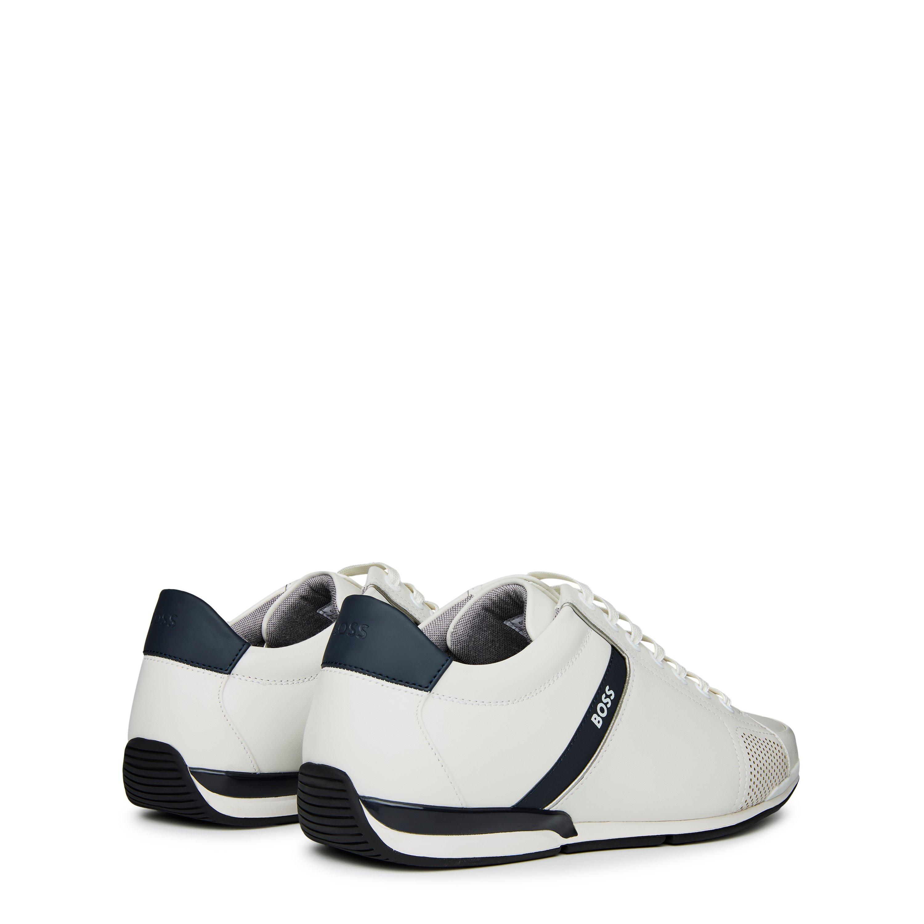 White 100 - Boss - Men's Saturn Smooth Low Top Premium Leather Trainers - 5