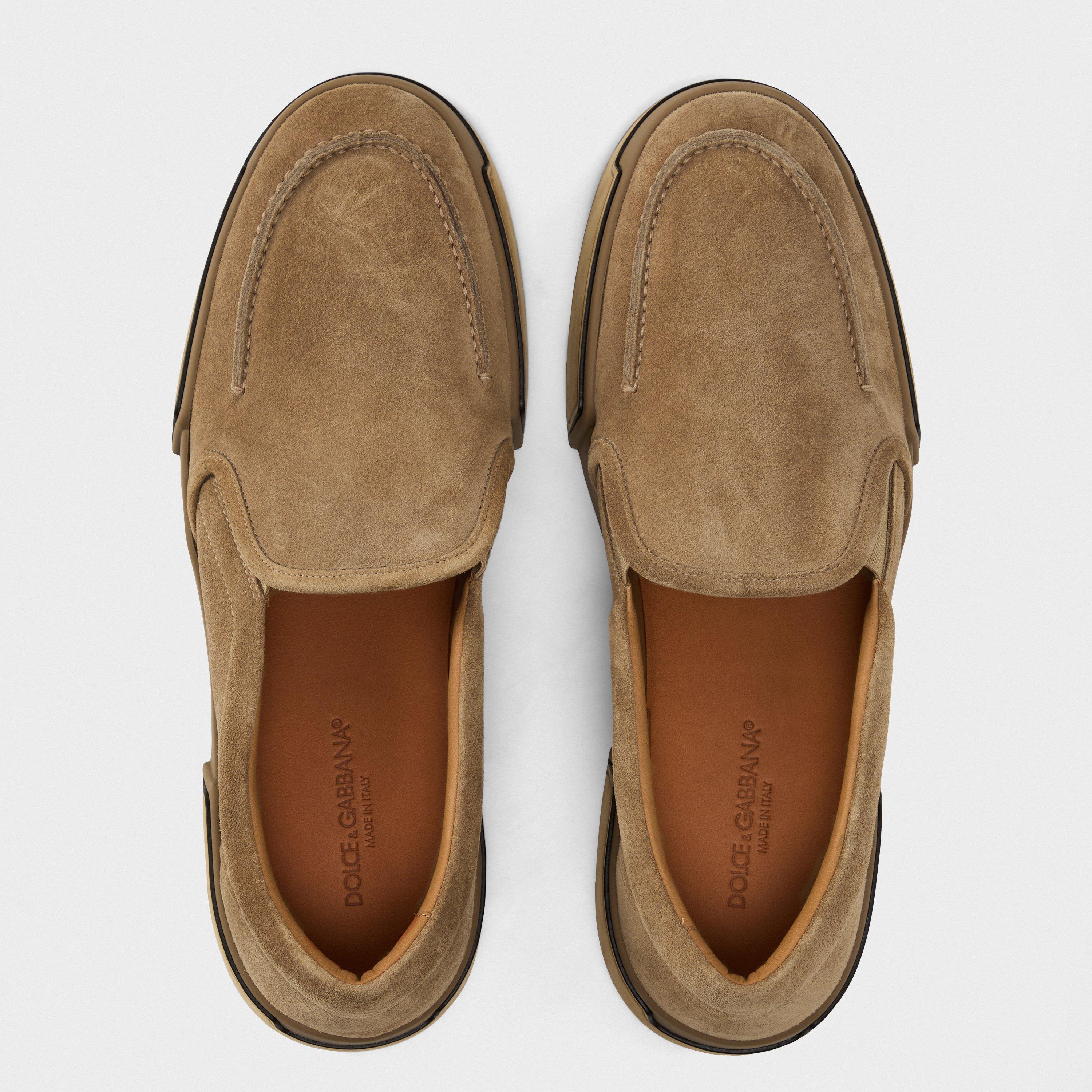 Light Brown - Dolce and Gabbana - Men's Hybrid Suede Slip On Trainers - 5
