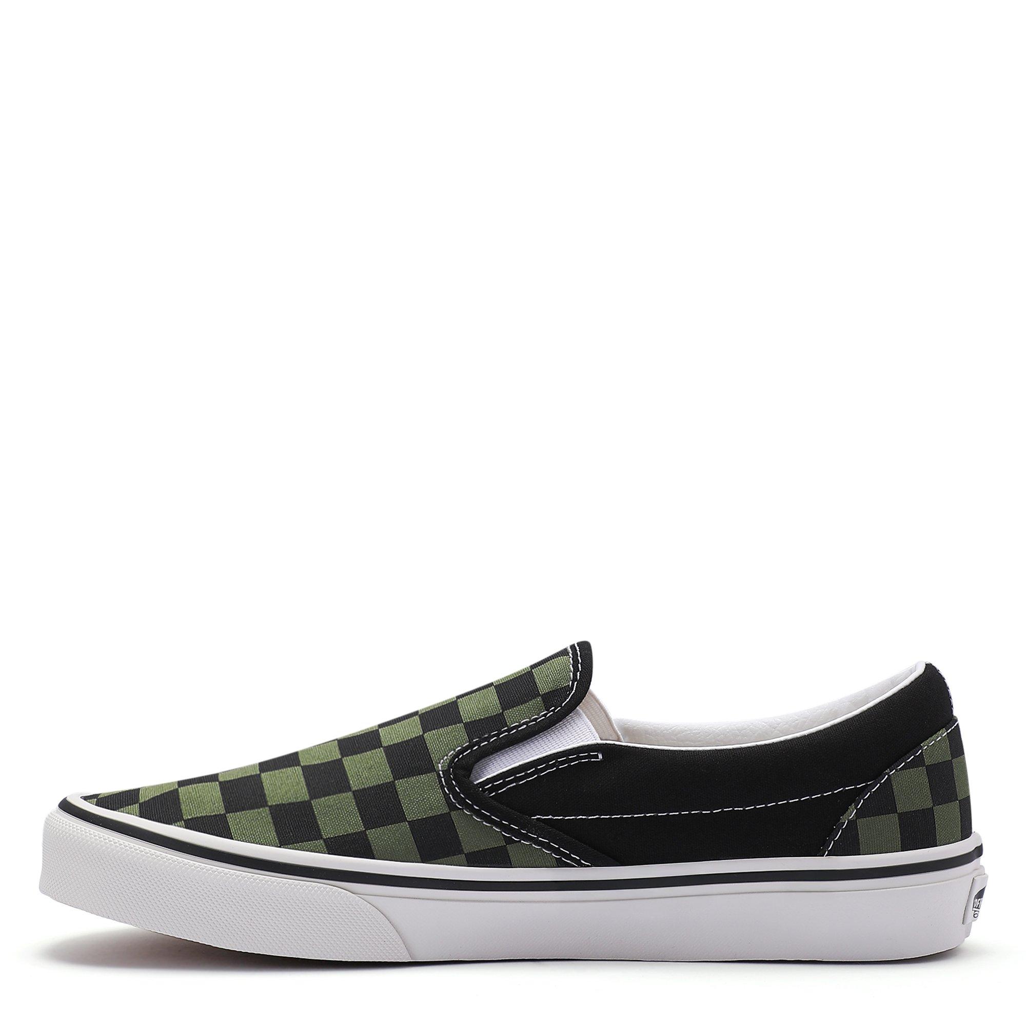 LODEN GREEN - Vans - Classic Slip-On Checkerboard Shoes - 2