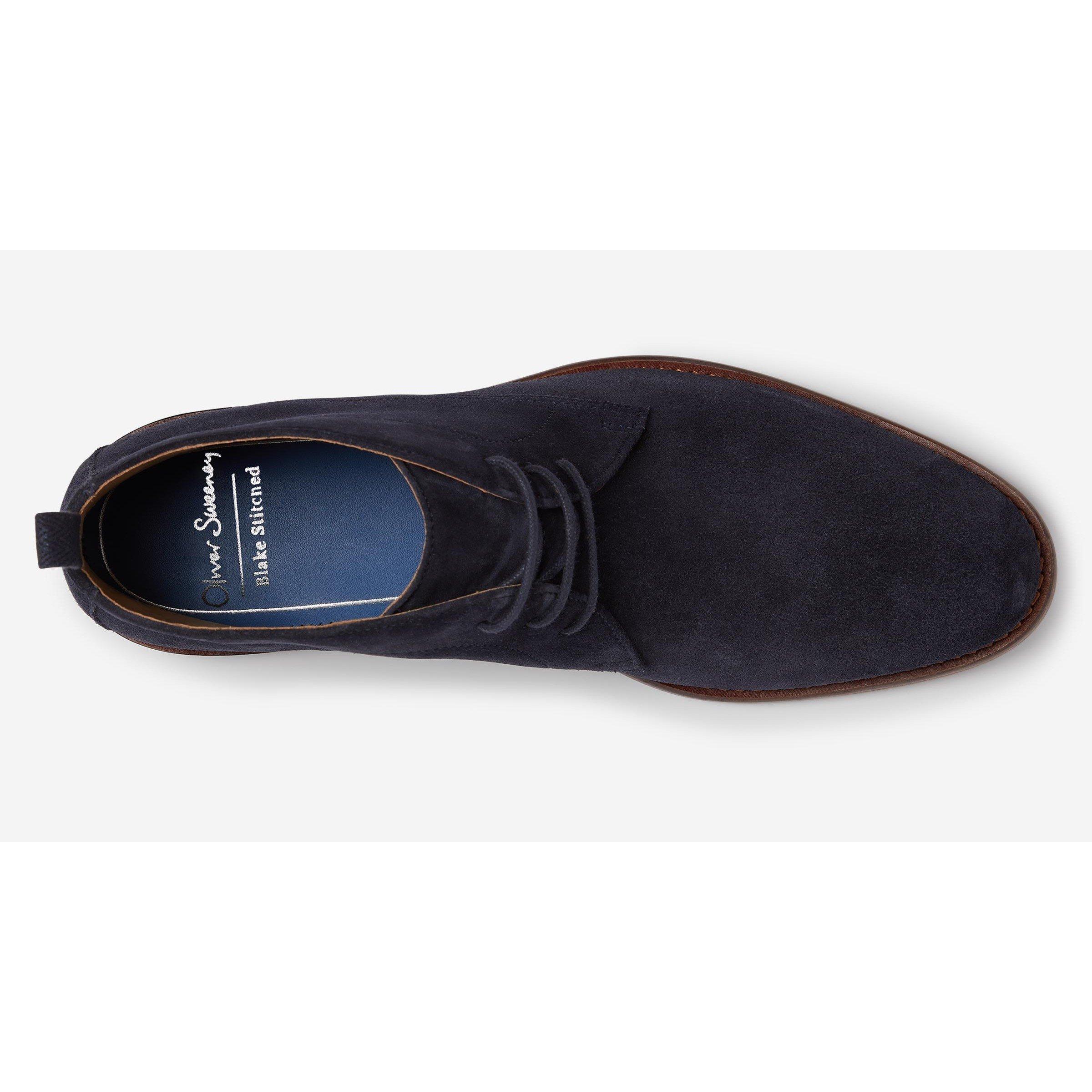 Navy - Oliver Sweeney - Men's Farleton Suede Chukka Boots - 4