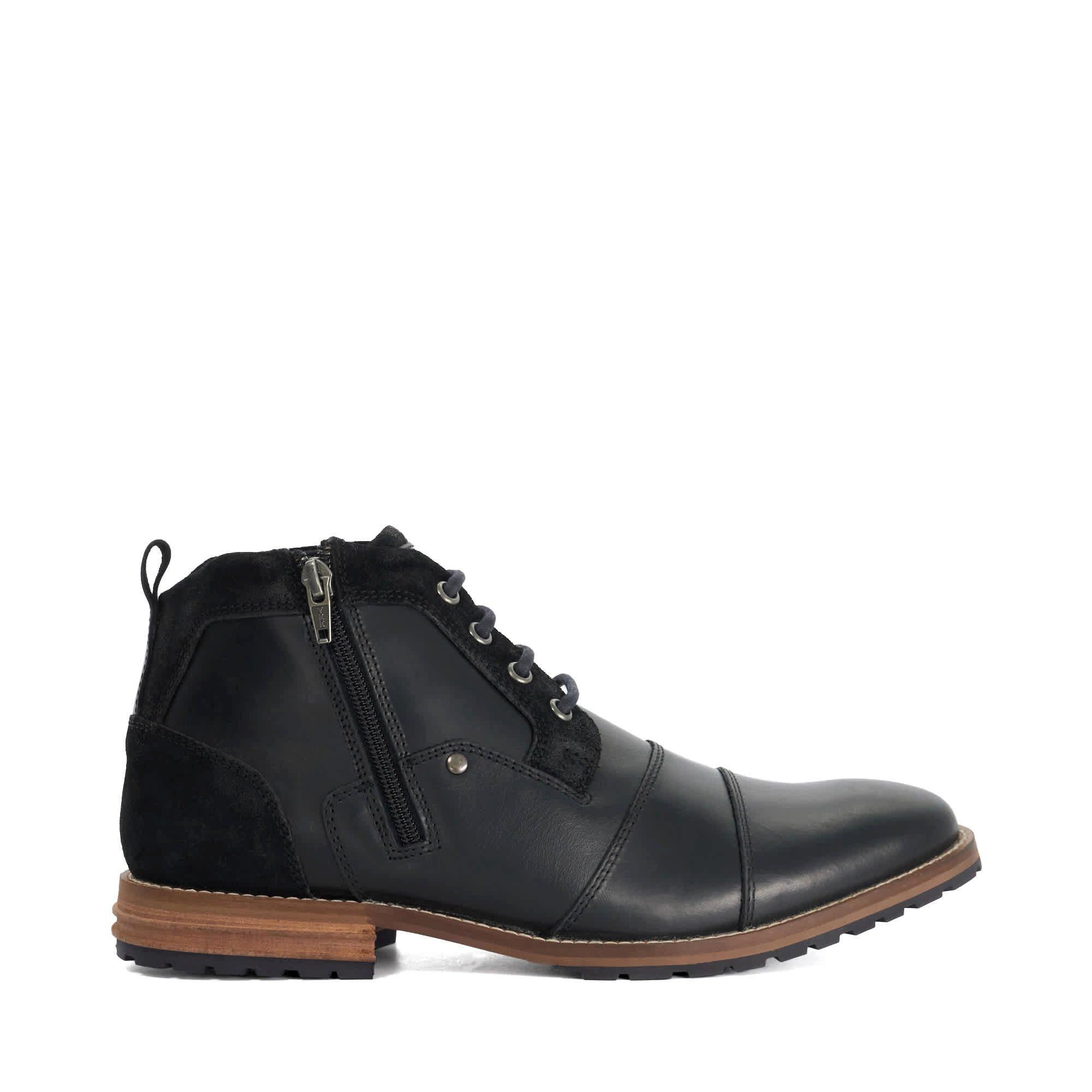 Black Leather - Dune London - Men's Cappa Leather Chukka Boots - 1