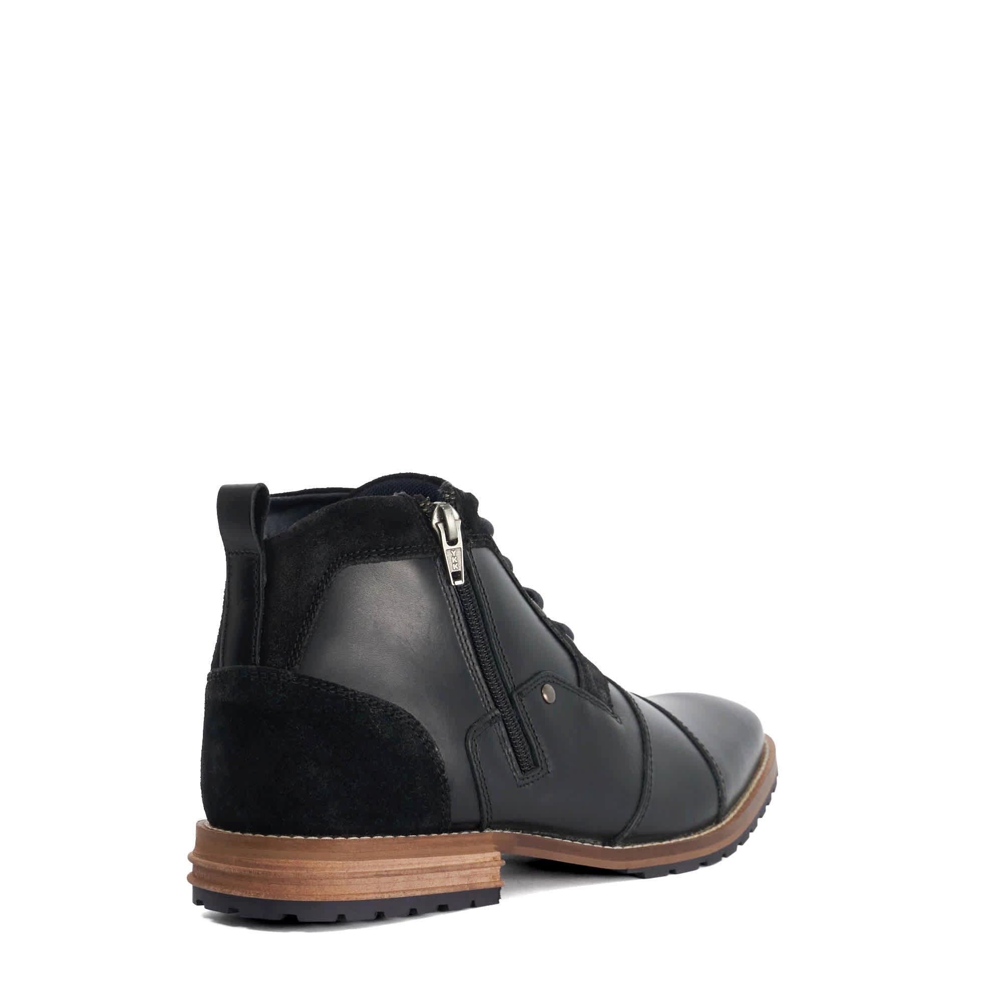 Black Leather - Dune London - Men's Cappa Leather Chukka Boots - 3