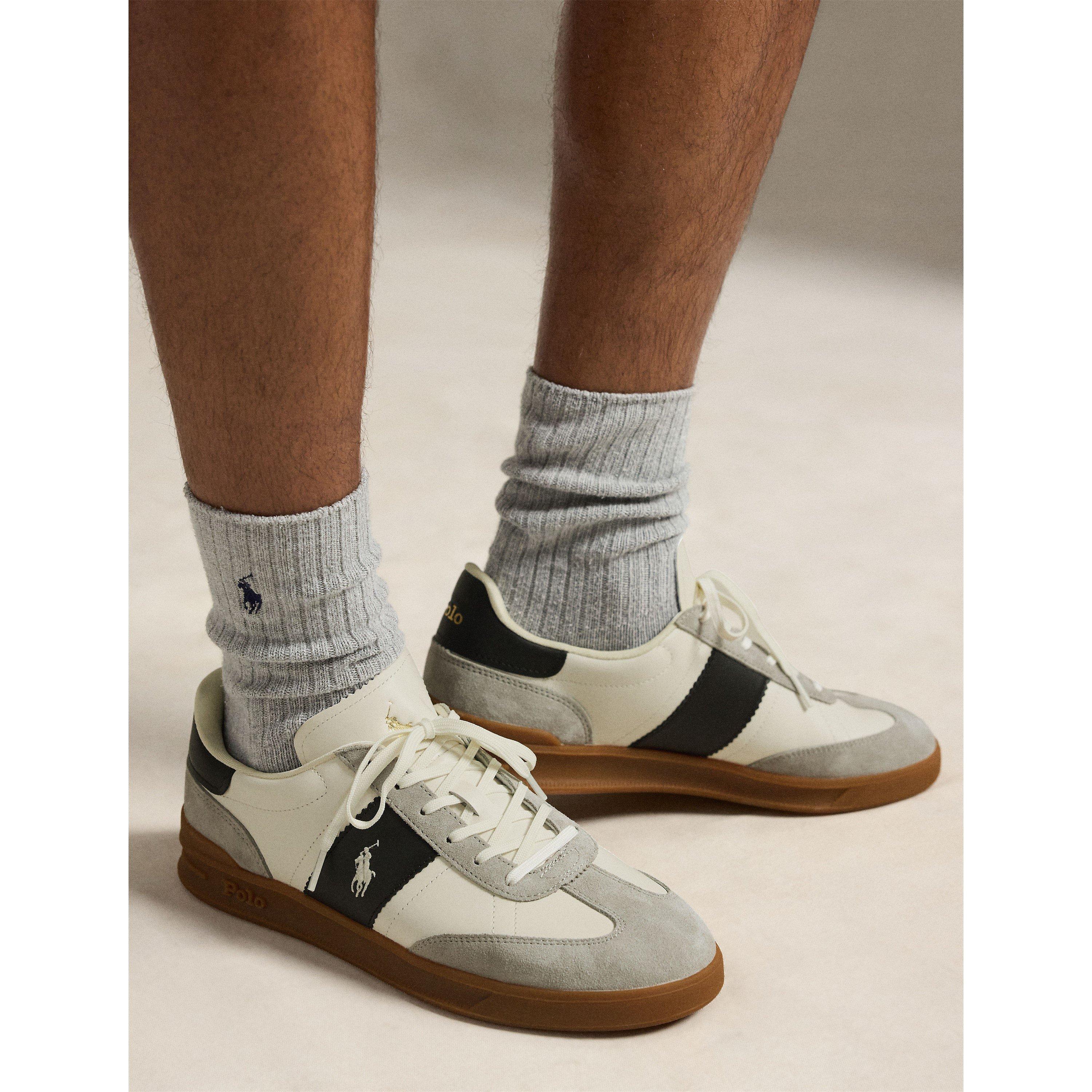 Wht/Blk/Gry - Polo Ralph Lauren - Heritage Aera Trainers - 3