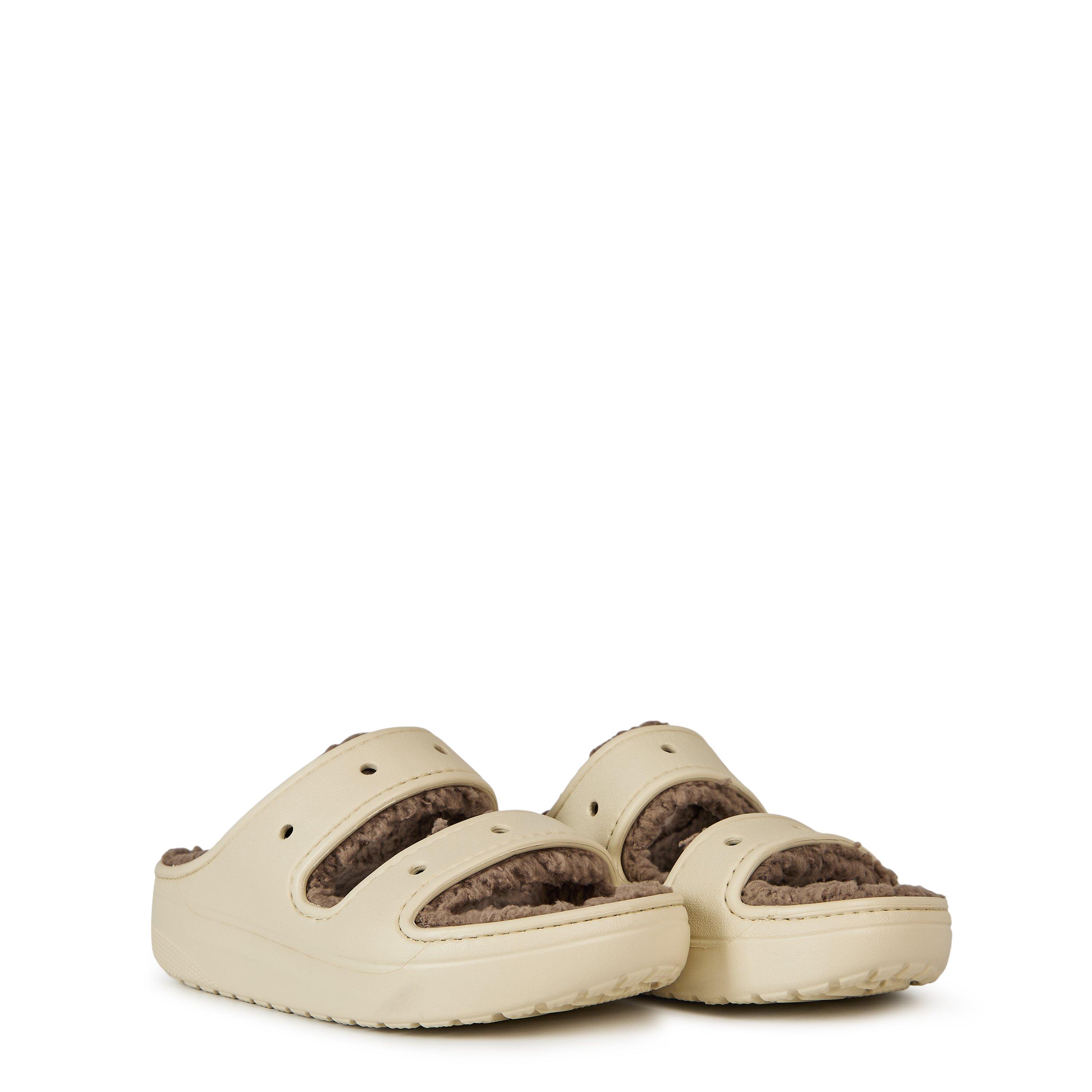 Bone - Crocs - Women's Classic Cozzzy Flatform Sandals - 3