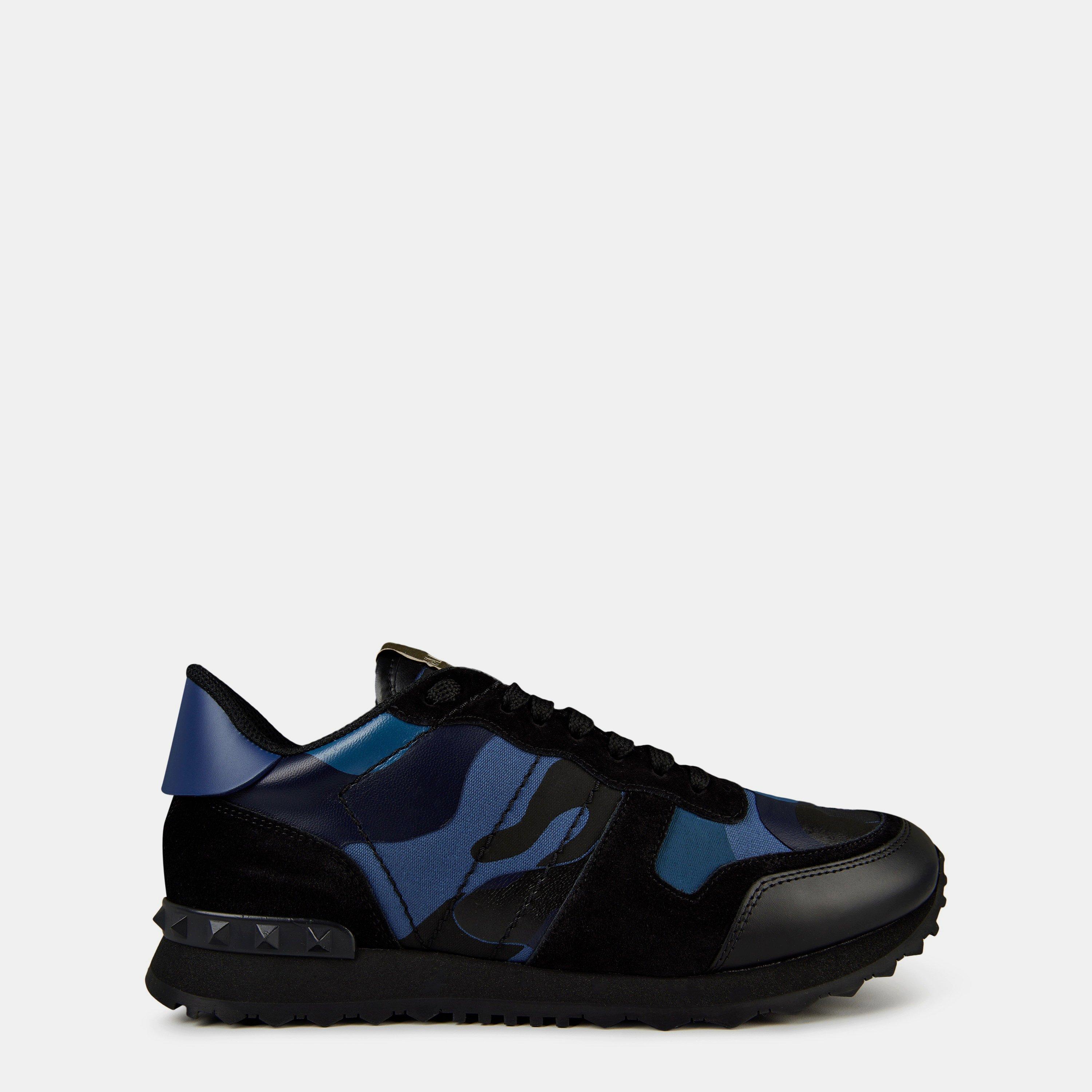 Valentino Garavani Rockstud Camouflage Sneaker - Bluette/Black - Size 5 (39)