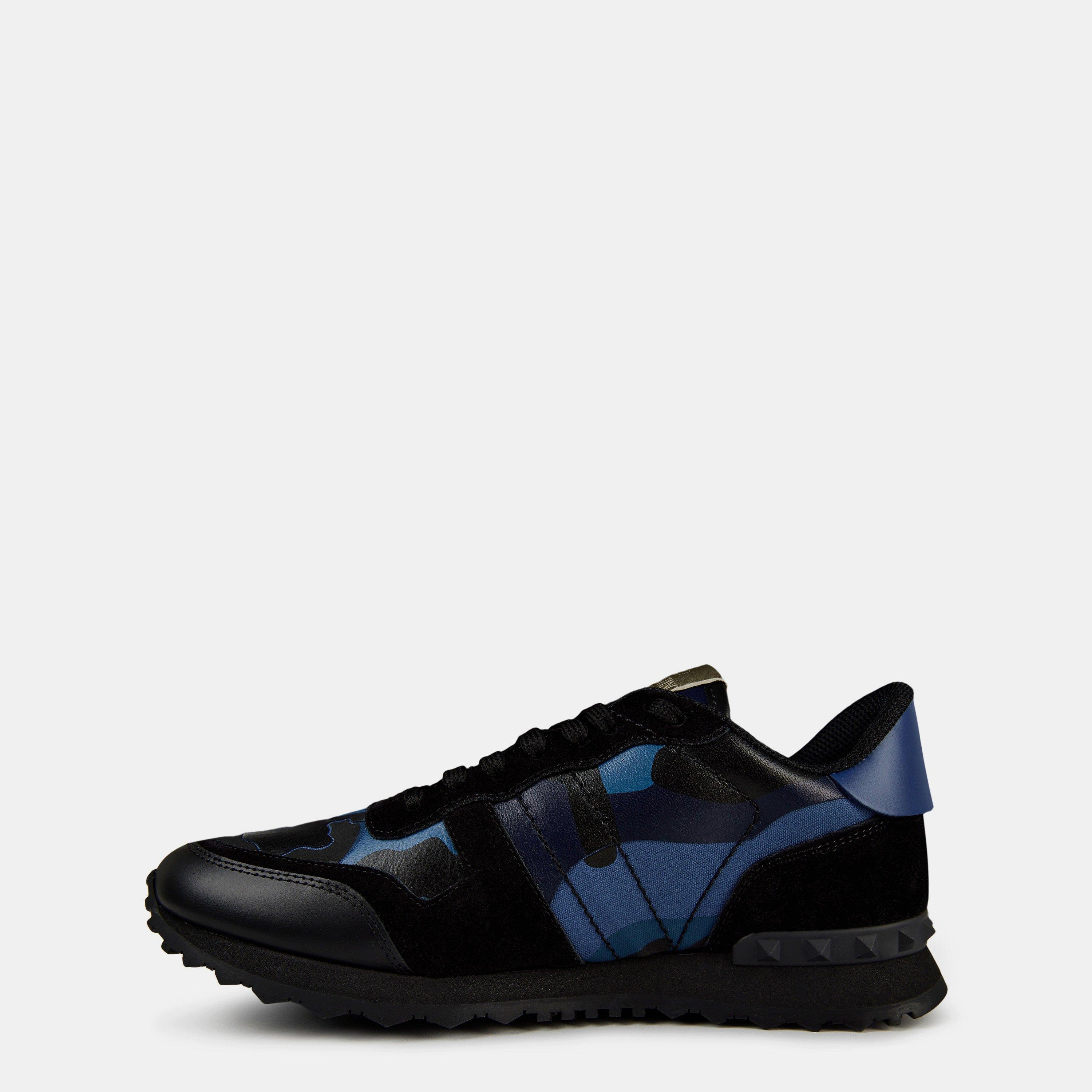 Bluette/Black - Valentino Garavani - Rockstud Camouflage Sneaker - 2