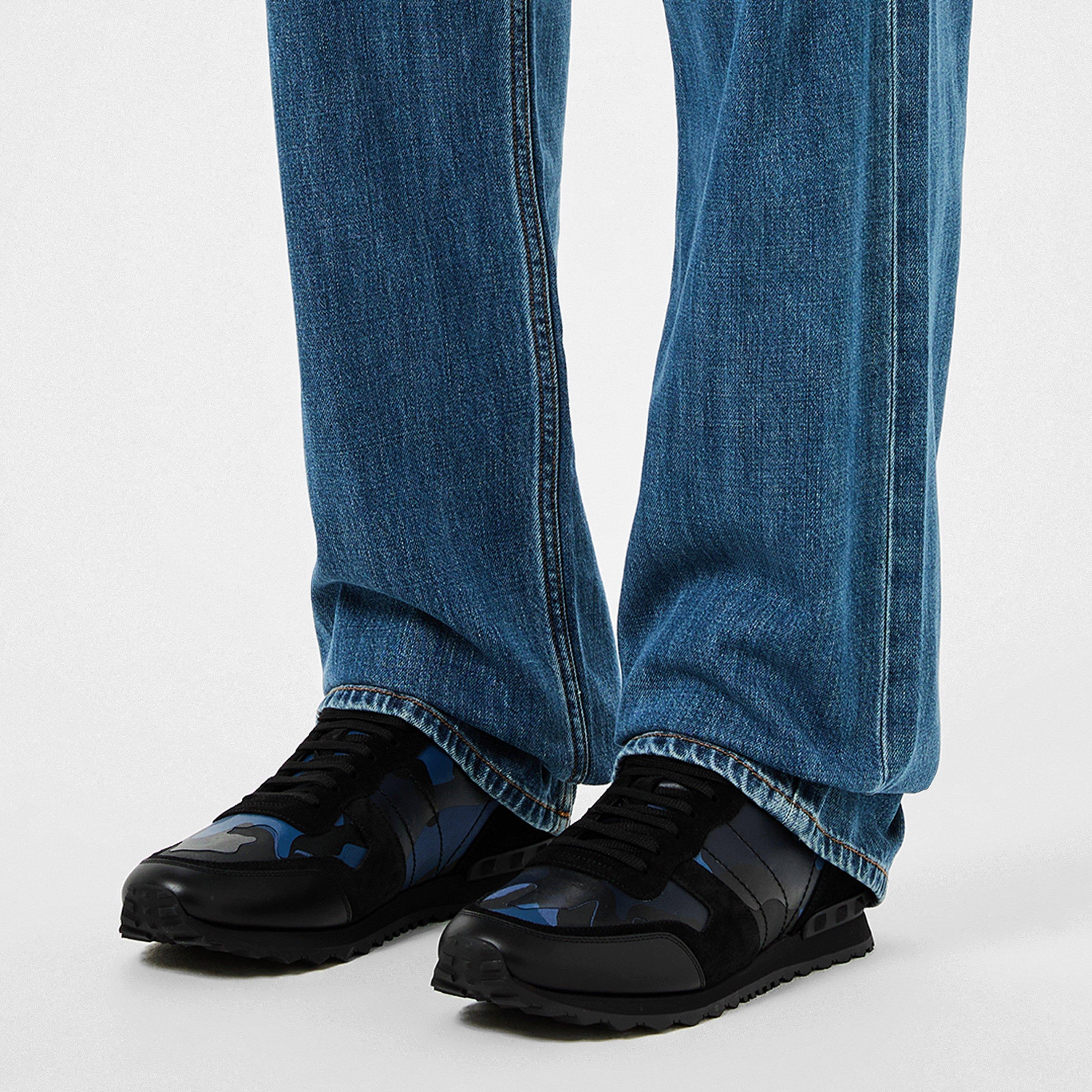 Bluette/Black - Valentino Garavani - Rockstud Camouflage Sneaker - 3