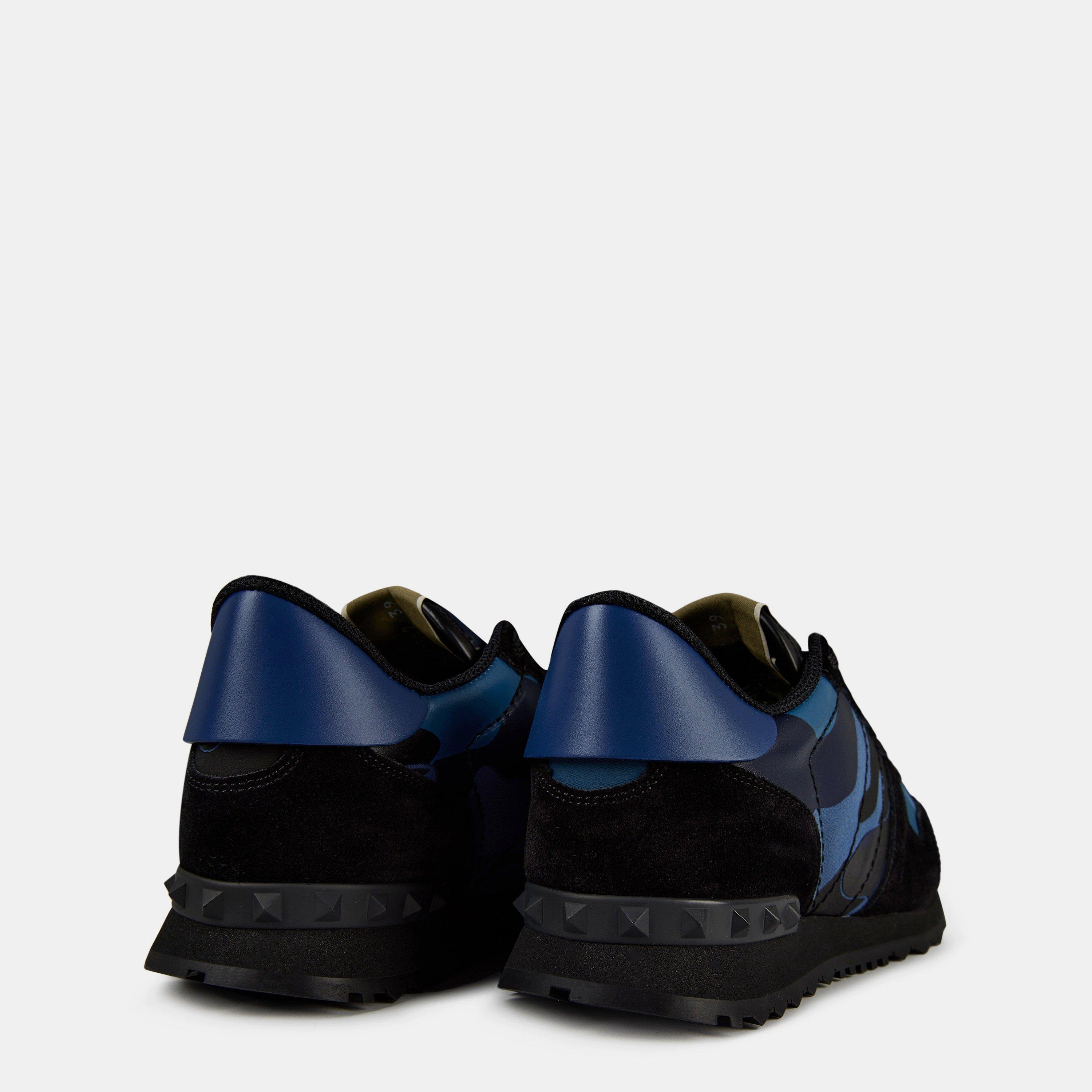 Bluette/Black - Valentino Garavani - Rockstud Camouflage Sneaker - 5