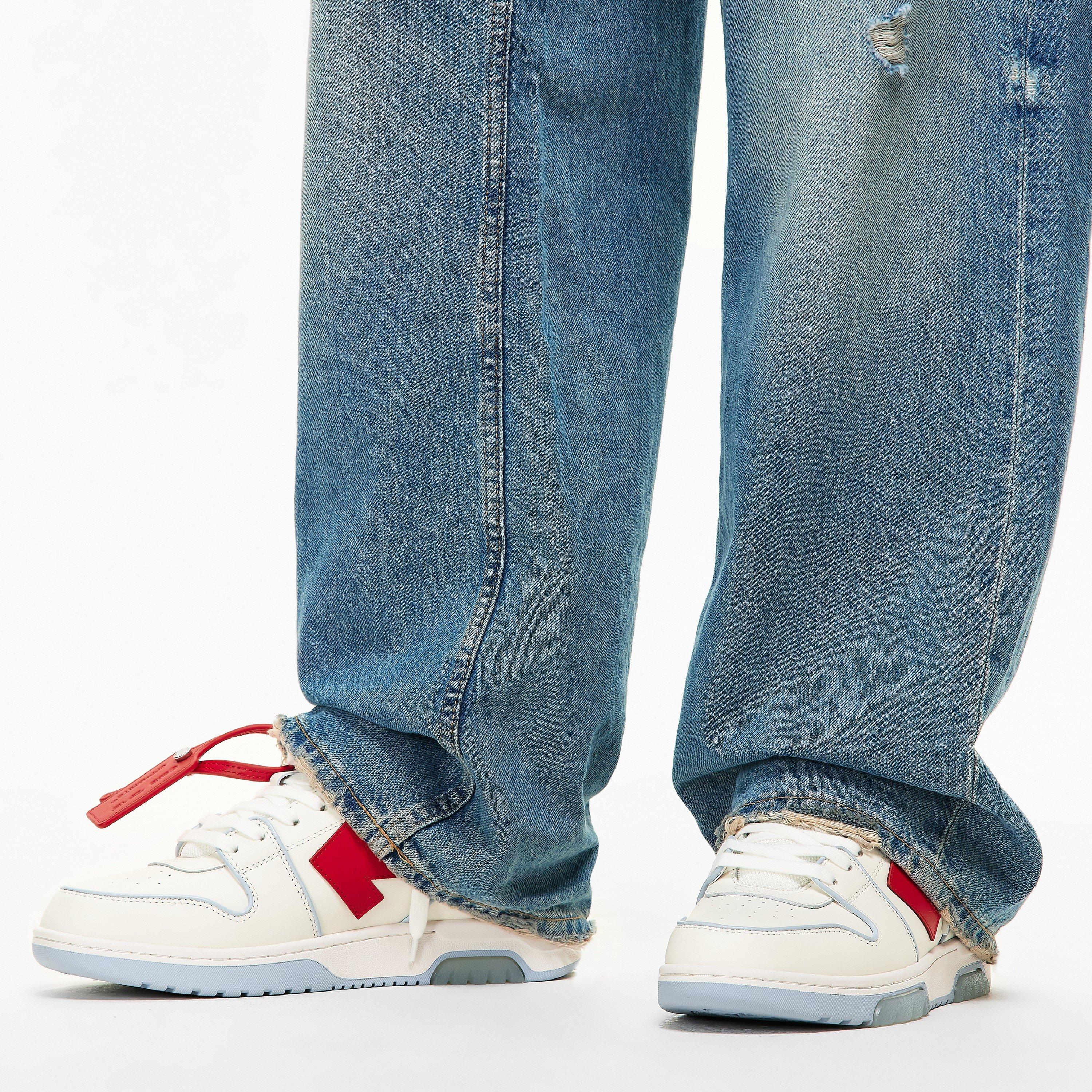 Light Blue/Red - Off White - Men's Outofoffice Low-Top Trainers - 3